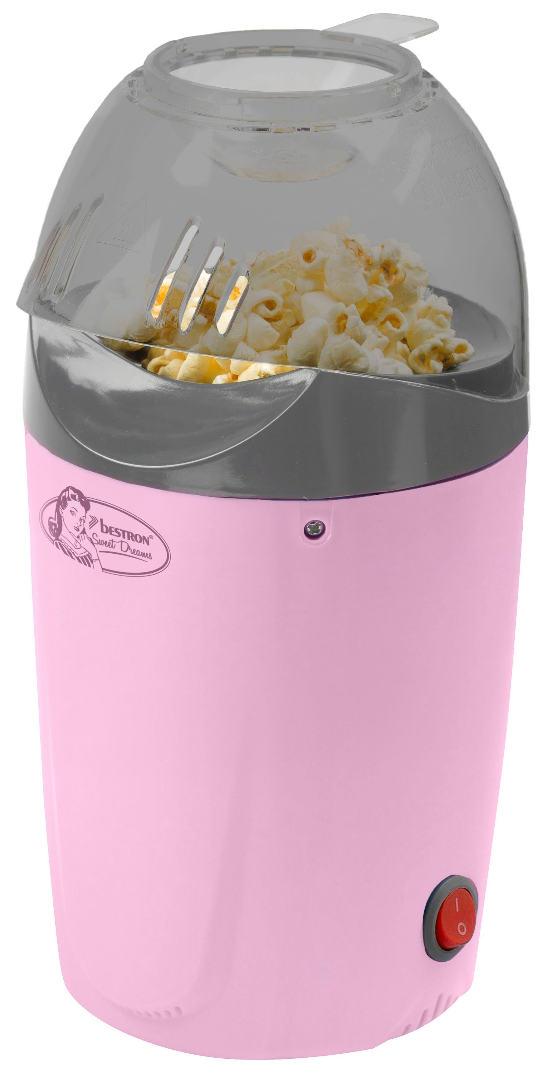 bestron Popcornmaschine APC1007P, für bis zu 50 g Popcornmais, für Popcorn  in 2 Minuten, fettfreie Zubereitung, 1200 Watt, Rosa online kaufen | OTTO