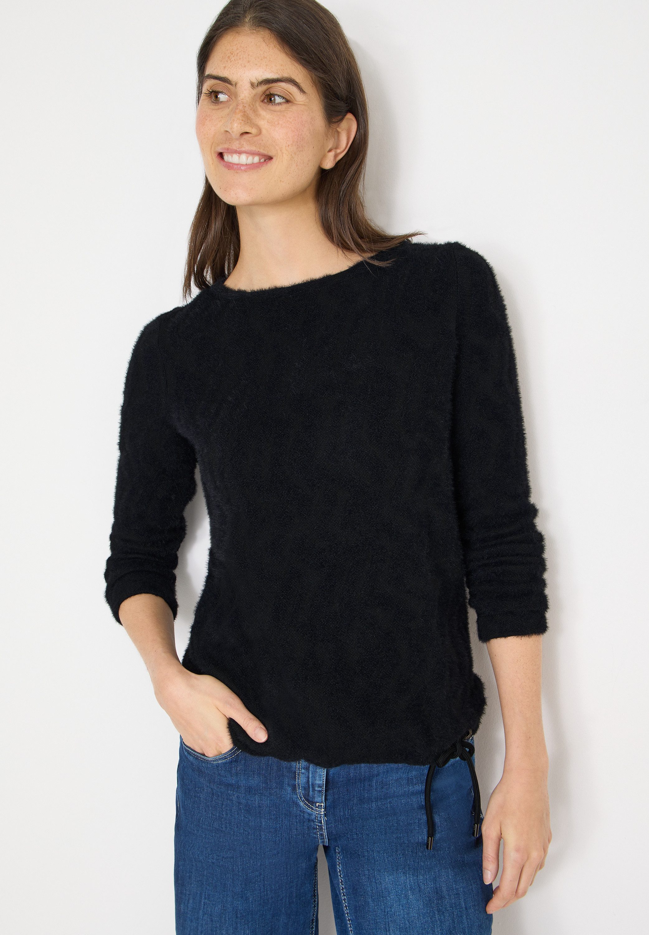 CECIL Langarmshirt mit Tunnelzug am Saum
