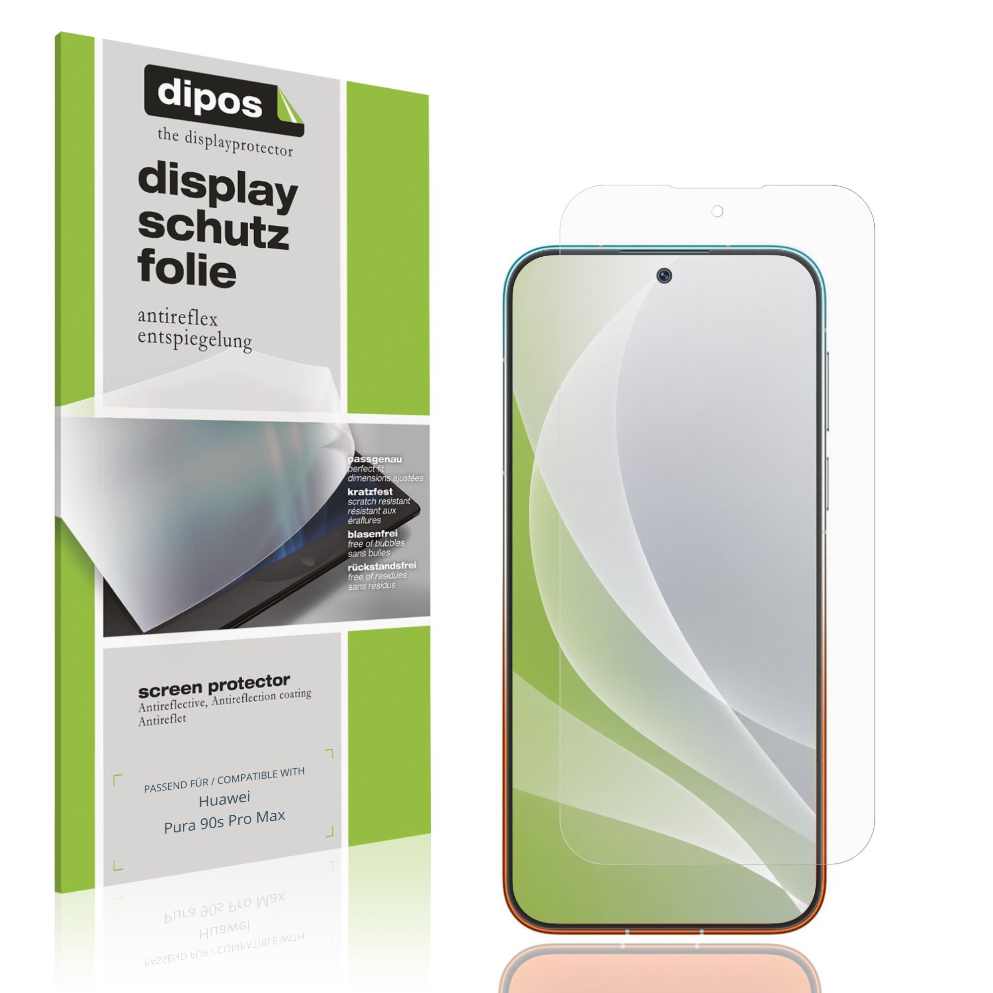 dipos Displayschutzfolie Schutzfolie für Huawei Pura 90s Pro Max, 4 Stück, Displayschutz Schutz Folie Made in Germany