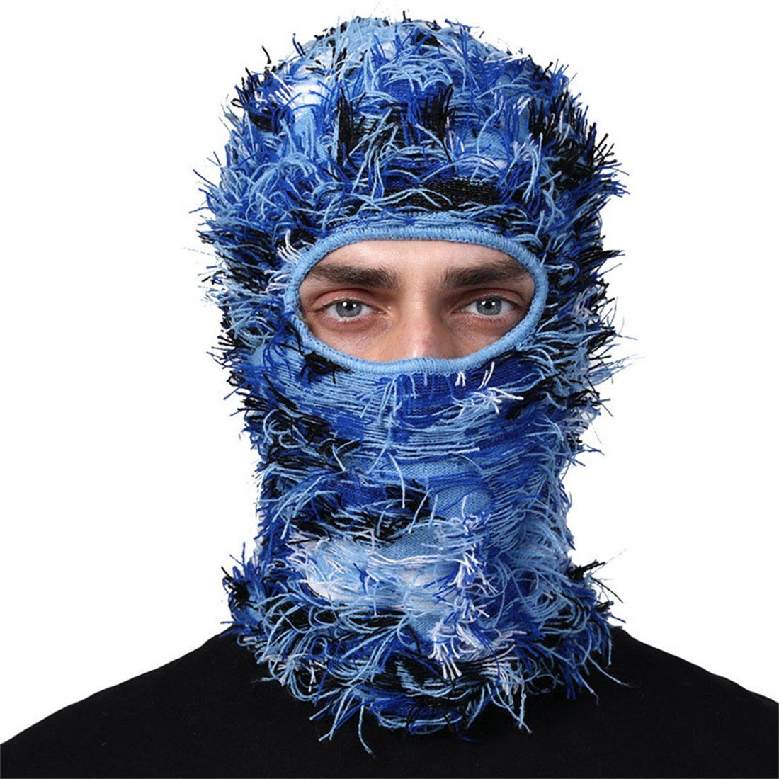 Kopfbedeckungen, DÖRÖY Balaclava-Mützen, warme Winterliche Sturmhaube blau Party-Masken