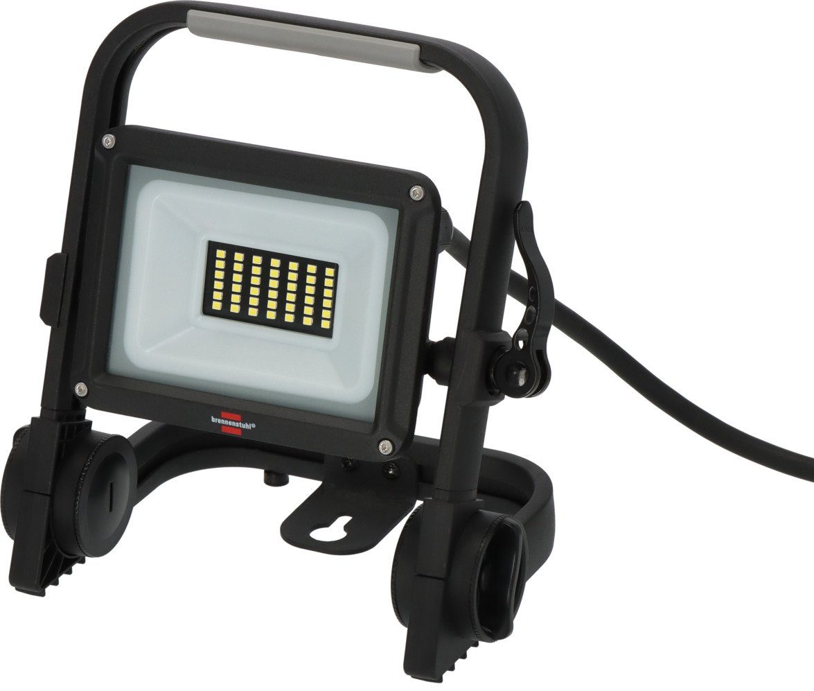 Brennenstuhl LED Baustrahler 3060 arretierbar fest aus und JARO Frontscheibe LED Sicherheitsglas, integriert, M, schwenk