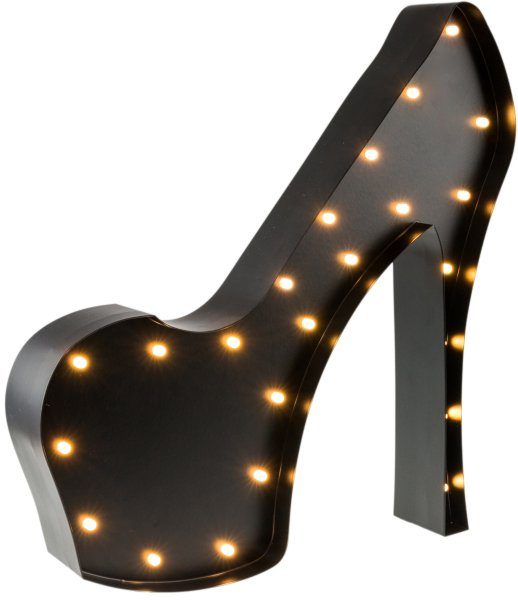 MARQUEE LIGHTS LED Dekolicht High-Heel, LED fest integriert, Warmweiß,  Wandlampe, Tischlampe High-Heel mit 23 festverbauten LEDs - 29x31 cm | Leuchtfiguren