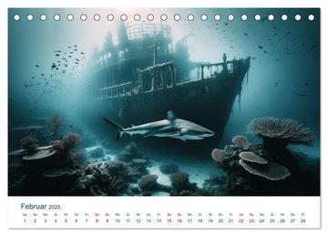 CALVENDO Wandkalender Weiße Haie (Tischkalender 2025 DIN A5 quer), CALVENDO Monatskalender