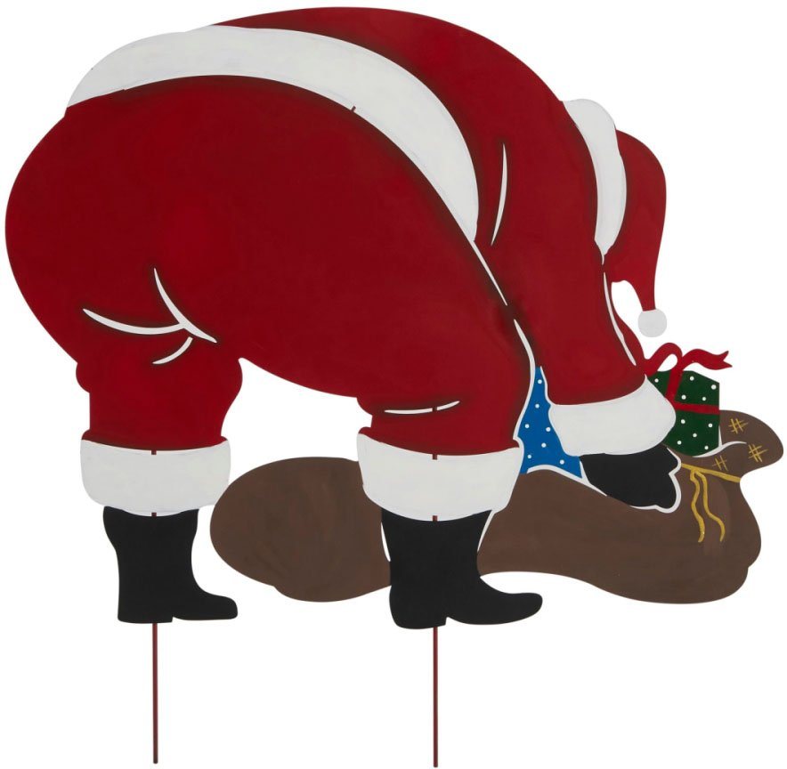 Schneider Weihnachtsmann Santa, Weihnachtsdeko rot aussen (1 St), XXL  Gartenstecker