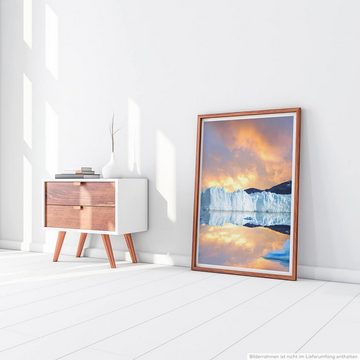Sinus Art Poster Landschaftsfotografie 60x90cm Poster Sonnenaufgang über einem Gletscher