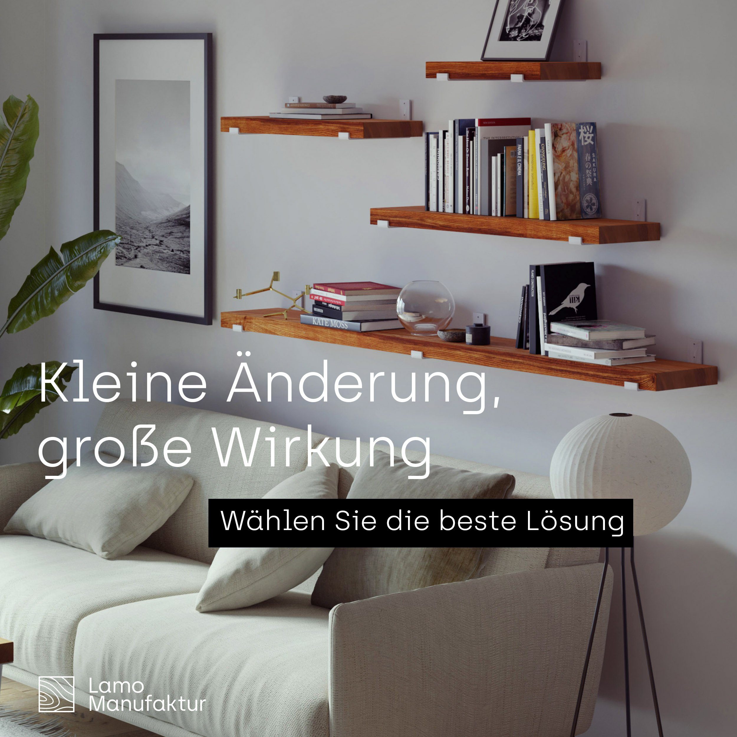 LAMO Manufaktur Wandregal Holz Gerade Regal günstig online kaufen