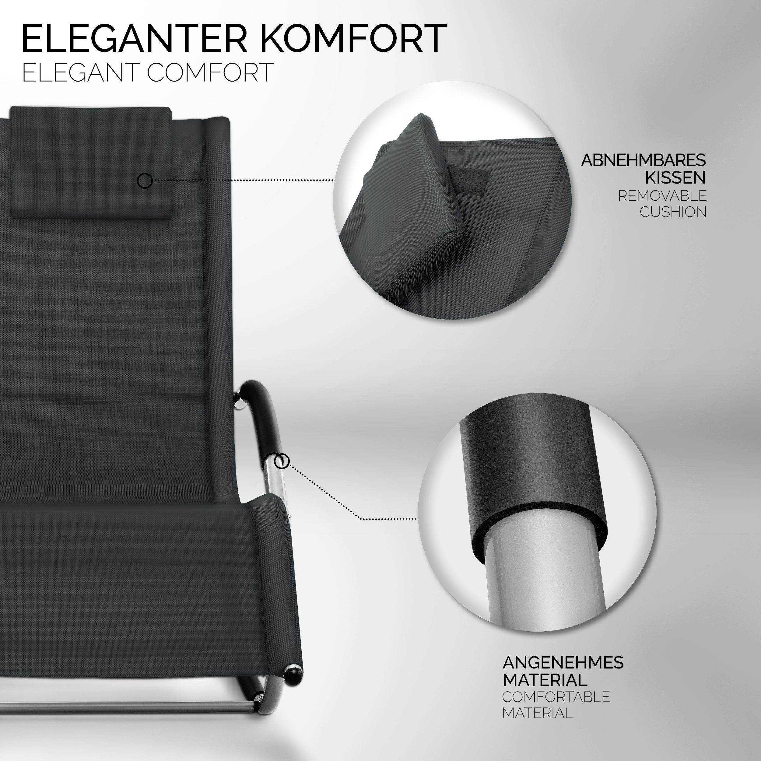tillvex Gartenliege Relaxliege Sonnenliege Schaukelliege & wetterfest, Schw günstig online kaufen