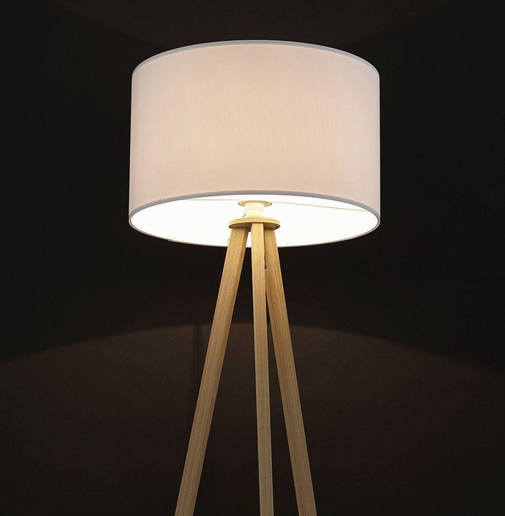 Design Weiß/Naturbelassen Stehlampe TRIVET Kokoon