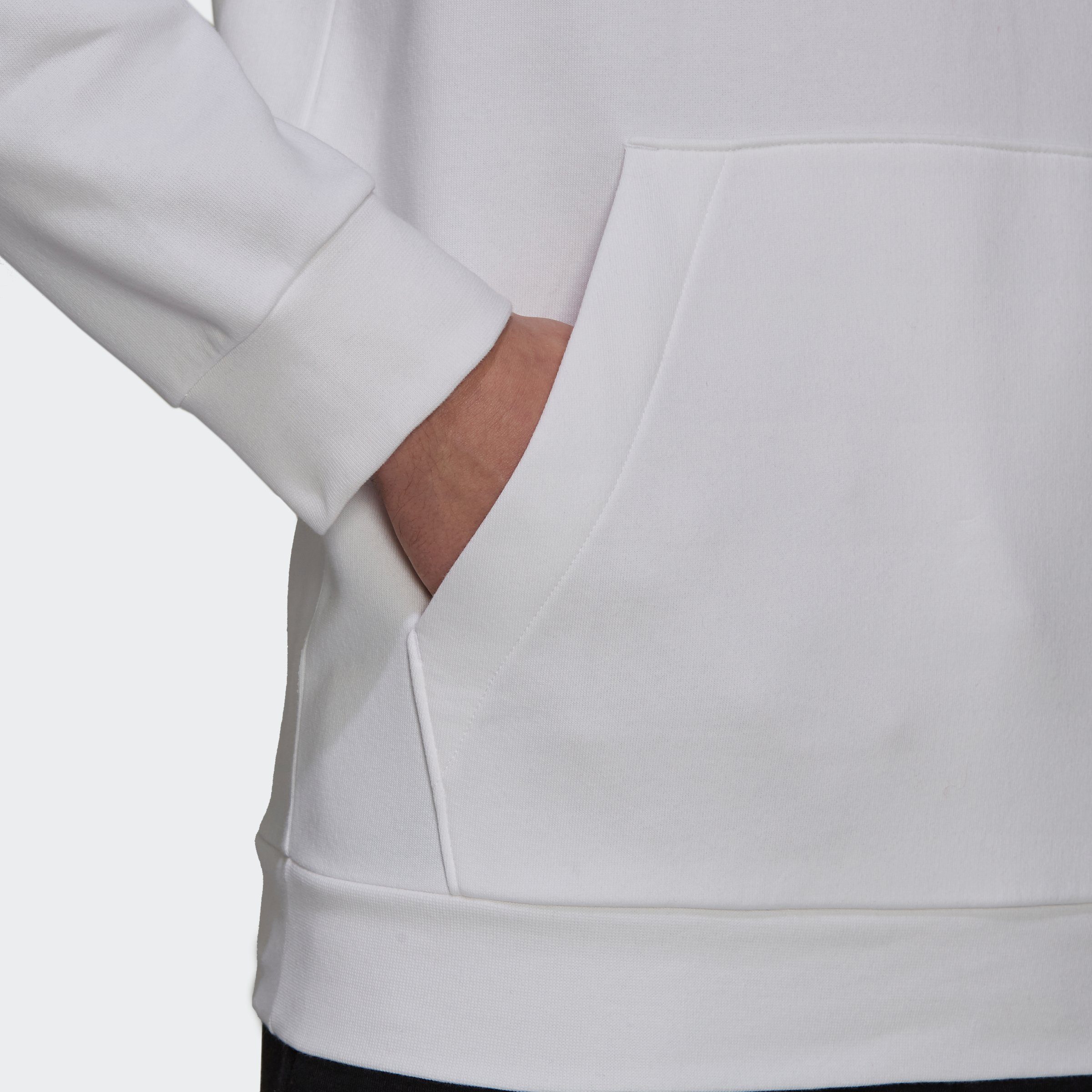 FLEECE / White HOODIE adidas ESSENTIALS Black Kapuzensweatshirt Sportswear