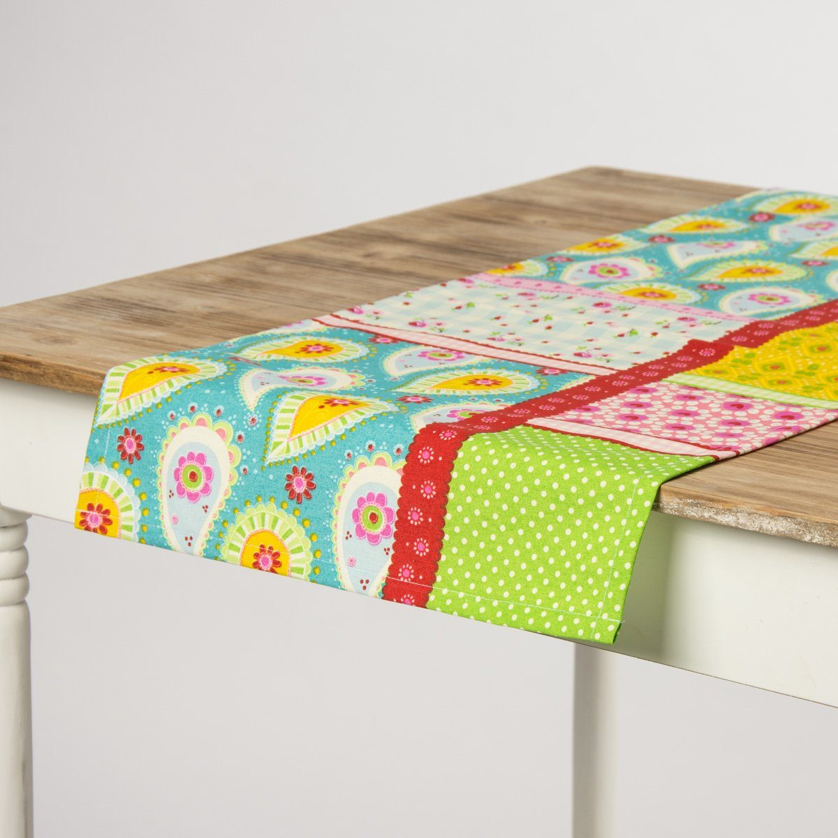 SCHÖNER LEBEN. Tischläufer Schöner Leben Tischläufer Paisley Patchwork bunt 40x160cm, handmade