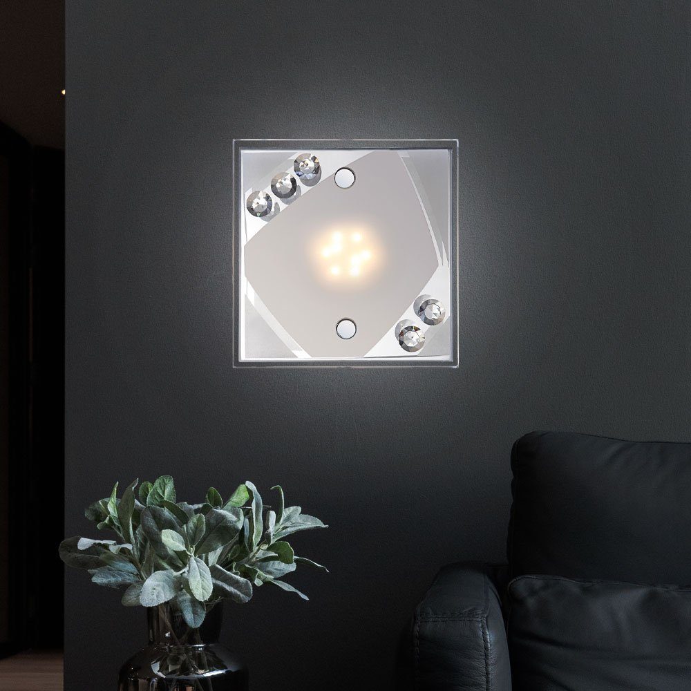 Globo LED Wandleuchte, Leuchtmittel inklusive, Warmweiß, Wandlampe Wandleuchte Flurlampe LED Wohnzimmerlampe Kristalle