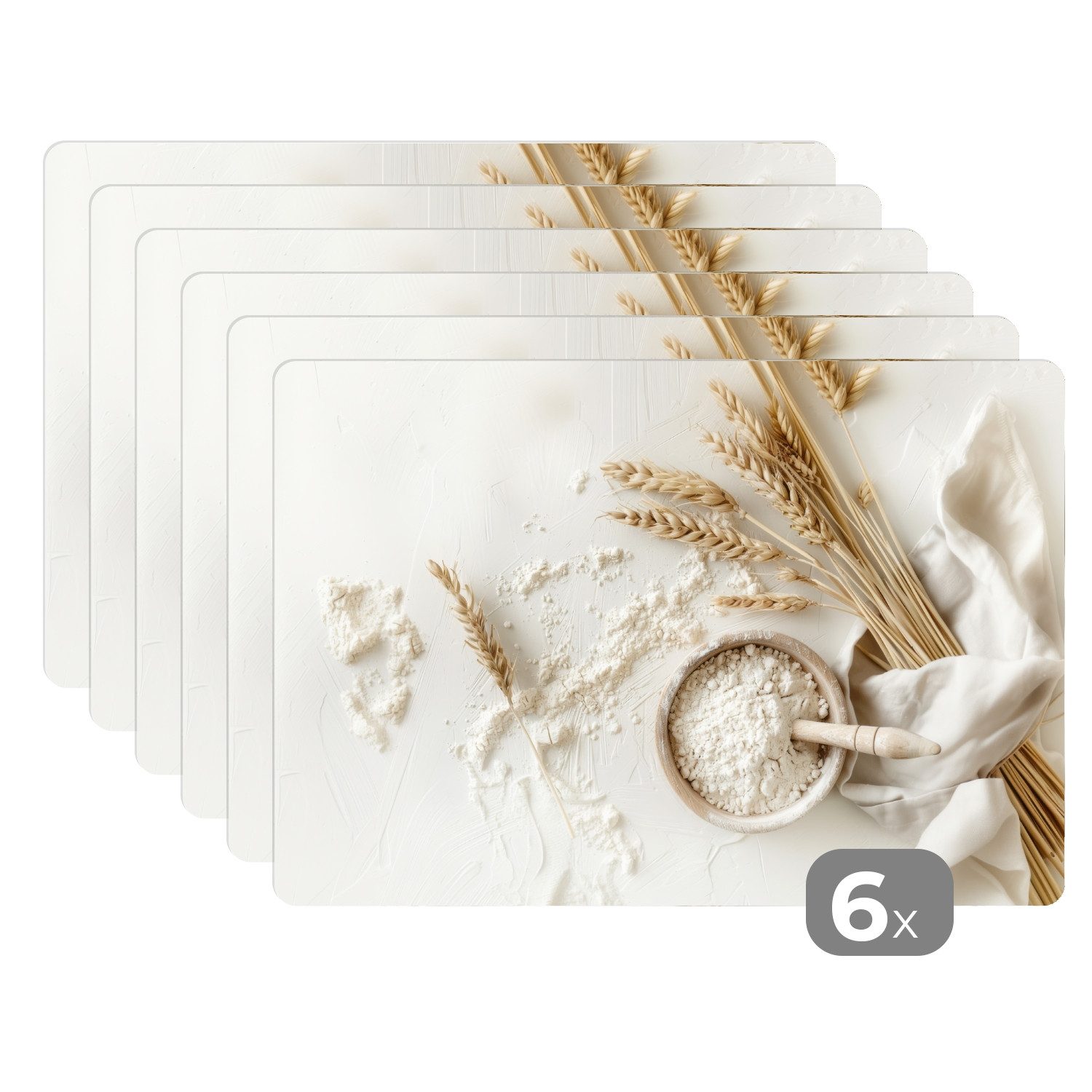 Platzset Blume - Holz - Weizen