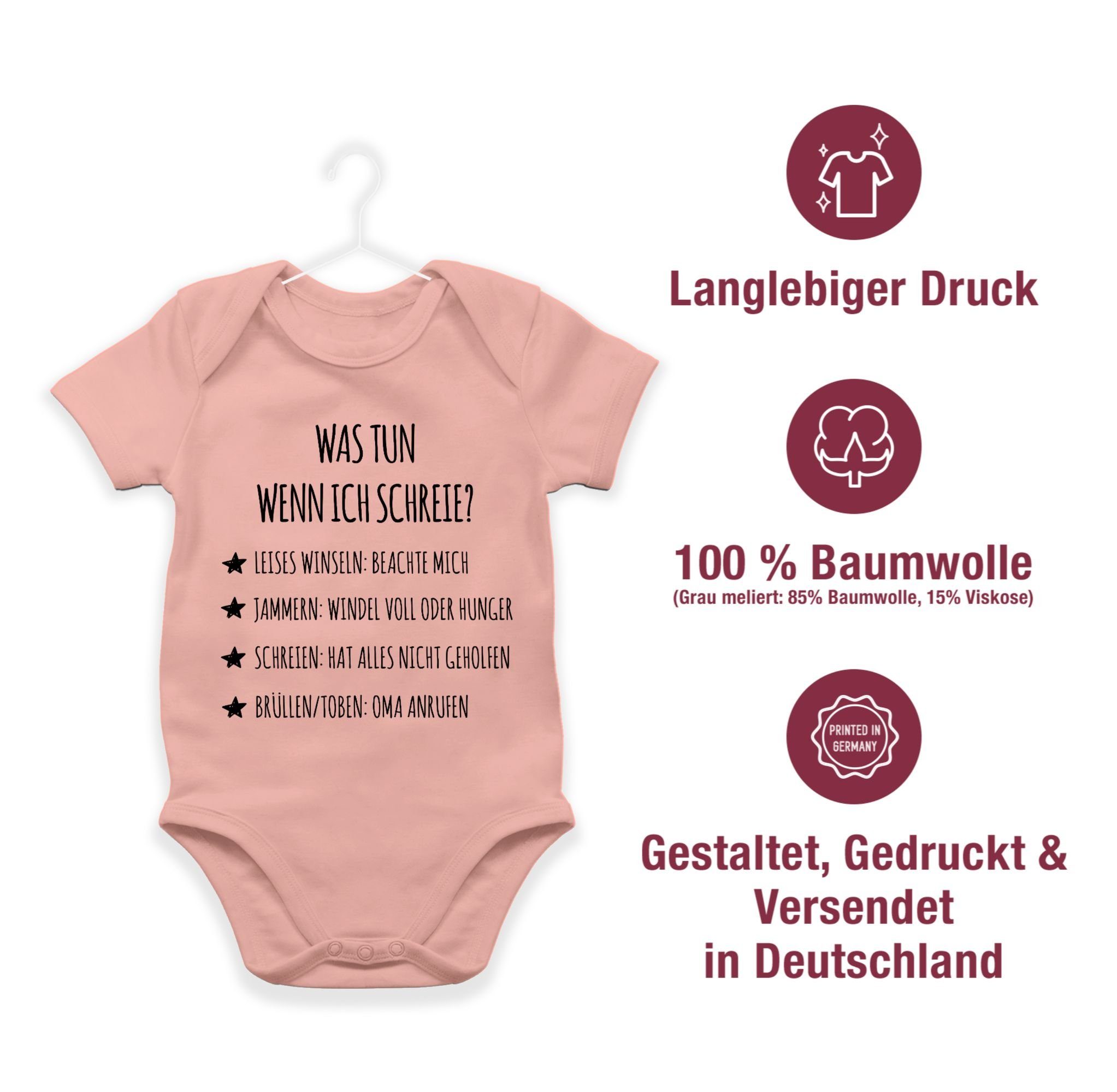 tun schreie? wenn Schreianleitung, Shirtracer Shirtbody Baby was 3 Mädchen & Strampler Babyrosa ich Junge