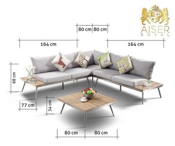 AISER Gartenlounge-Set AISER Royal Garten Lounge -Barbados- mit Tisch aus Misanbar Kunstholz