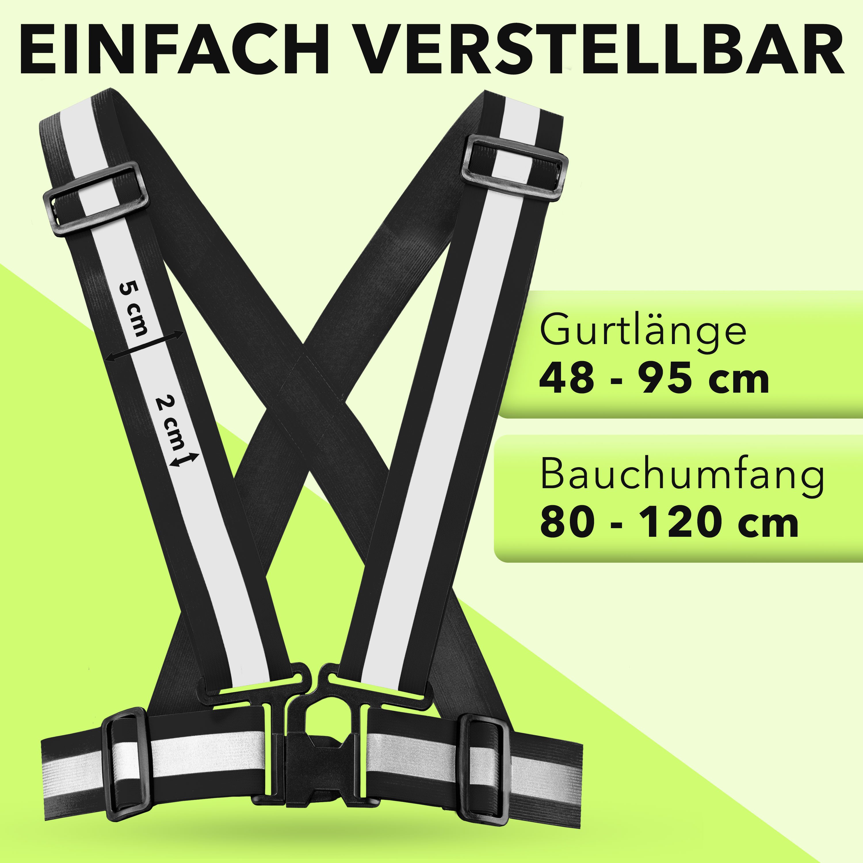 AVANA Warnweste reflektierende Sicherheitsweste einstellbare Reflektorweste Weste Fahrrad, Joggen, für Erwachsene & Jugendliche