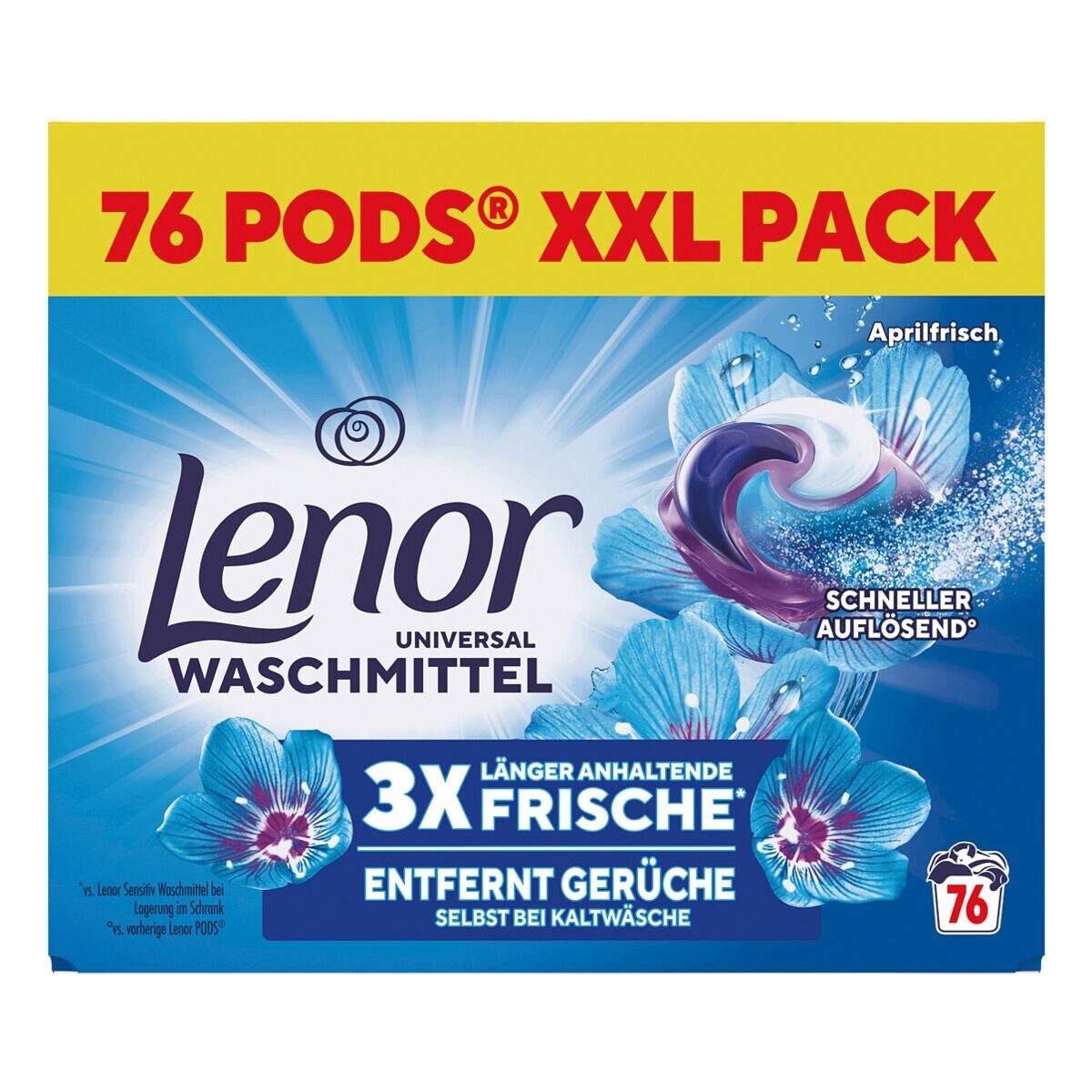 LENOR Aprilfrisch Vollwaschmittel (All-in-1 PODS®, 76 WL / 2x 38 PODS)