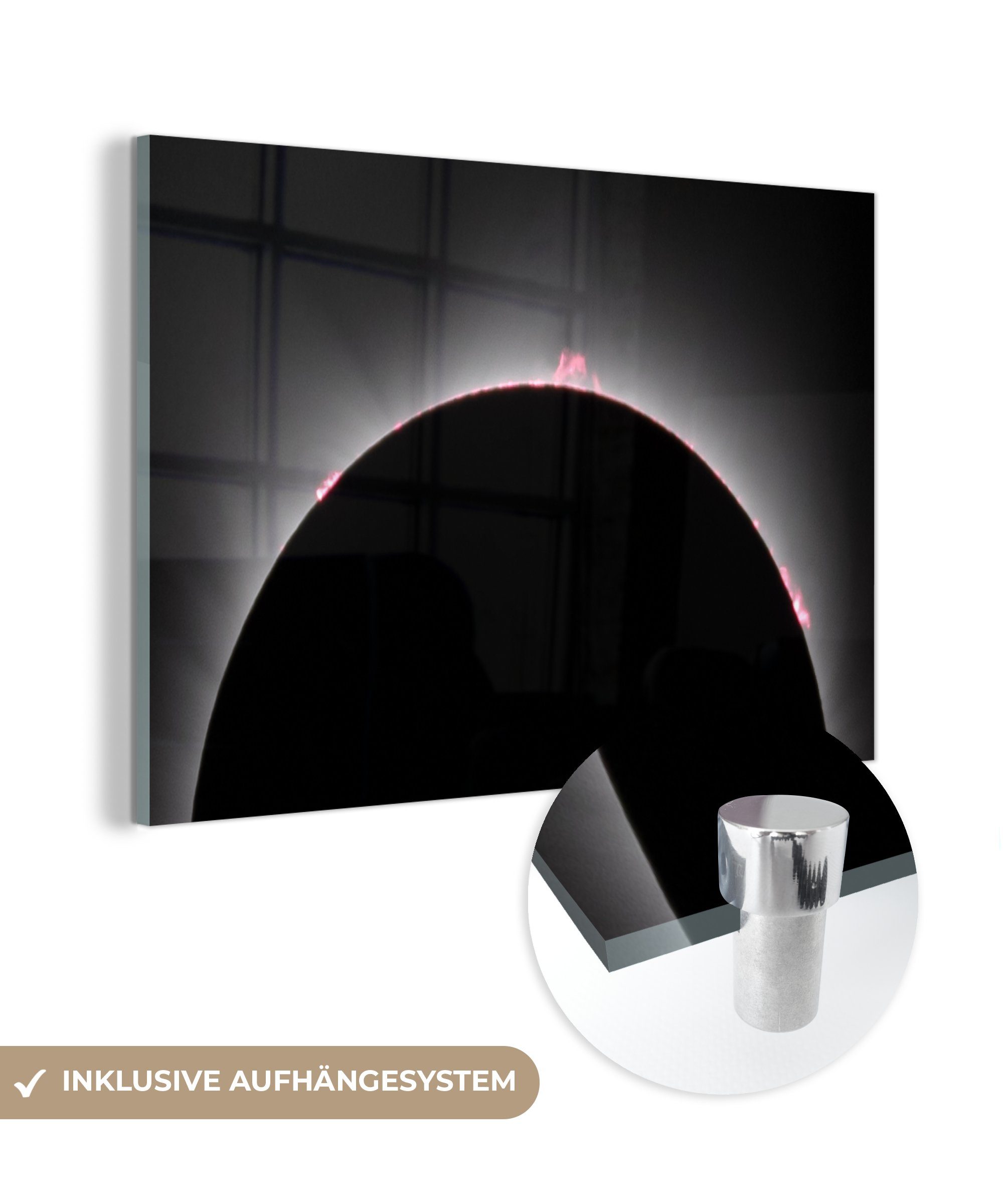 MuchoWow Acrylglasbild Nahaufnahme einer Sonnenfinsternis, (1 St), Acrylglasbilder Wohnzimmer & Schlafzimmer