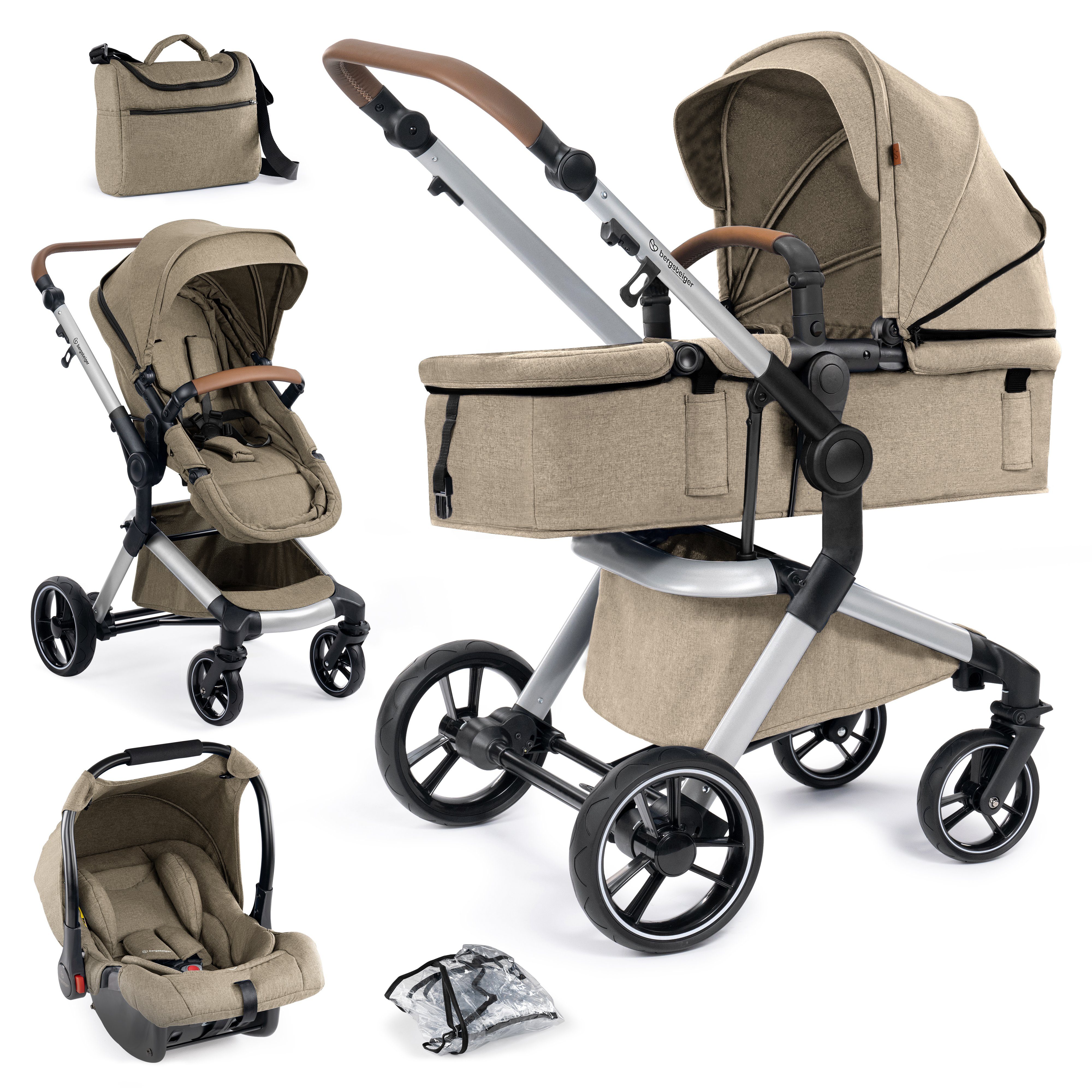 Kombi-Kinderwagen Bergsteiger Kinderwagen Lugo Kombikinderwagen 3in1/4in1