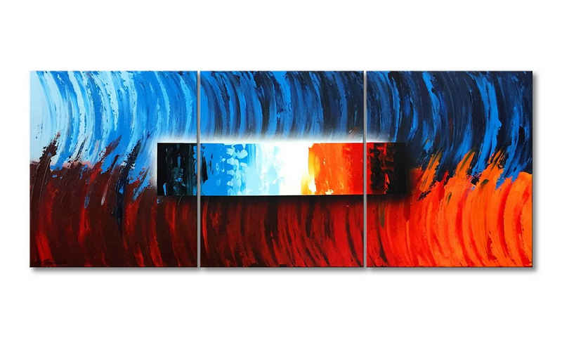 WandbilderXXL Gemälde Waves 150 x 60 cm, Abstraktes Gemälde, handgemaltes Unikat