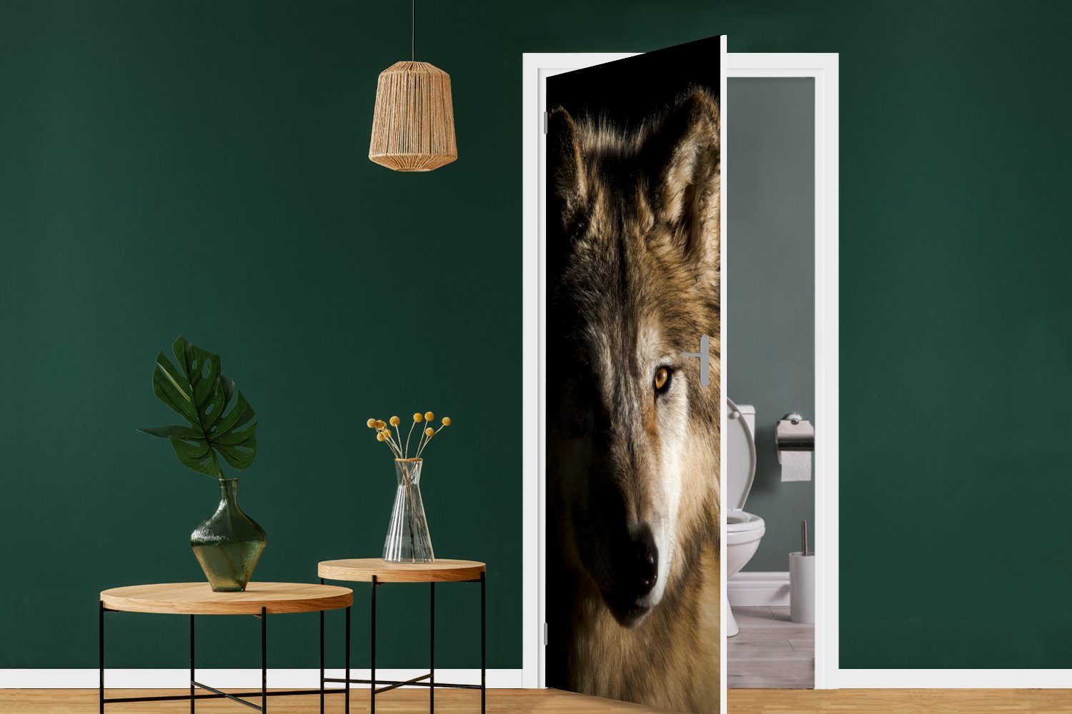 Polarwolf, cm Türaufkleber, 75x205 Tür, Türtapete (1 Matt, Fototapete St), bedruckt, für MuchoWow