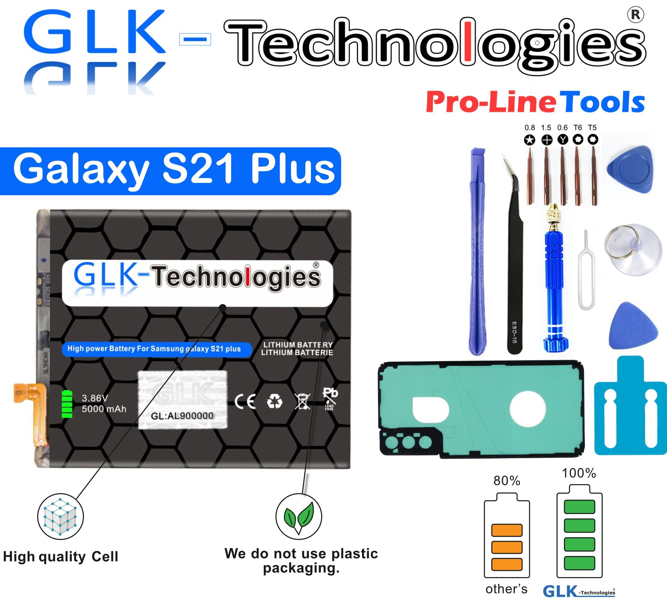 Werkzeug Galaxy Profi GLK-Technologies Inklusive Set S21 Plus 4200 Samsung EB-BG996ABY mAh Handy-Akku G996B