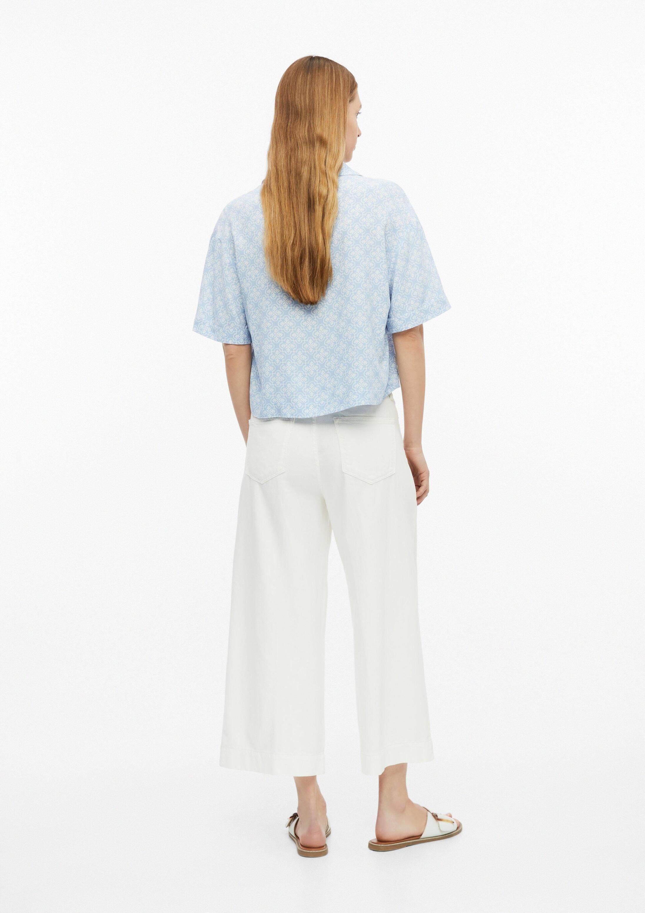 s.Oliver Kurzarmbluse Bluse Viskosebluse im Boxy Fit