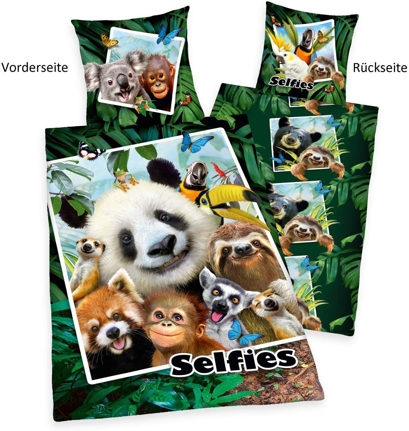 Herding Kinderbettwäsche Herding Bettwäsche Selfie Jungle 135 x 200cm Baumw günstig online kaufen