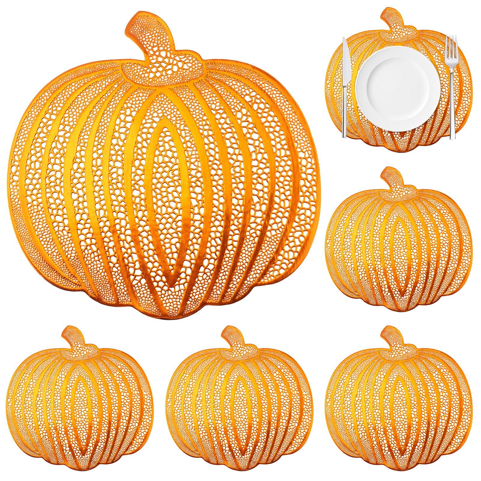 CLTYQ Platzset 6er-Set Kürbis-Tischsets, Tischsets mit günstig online kaufen