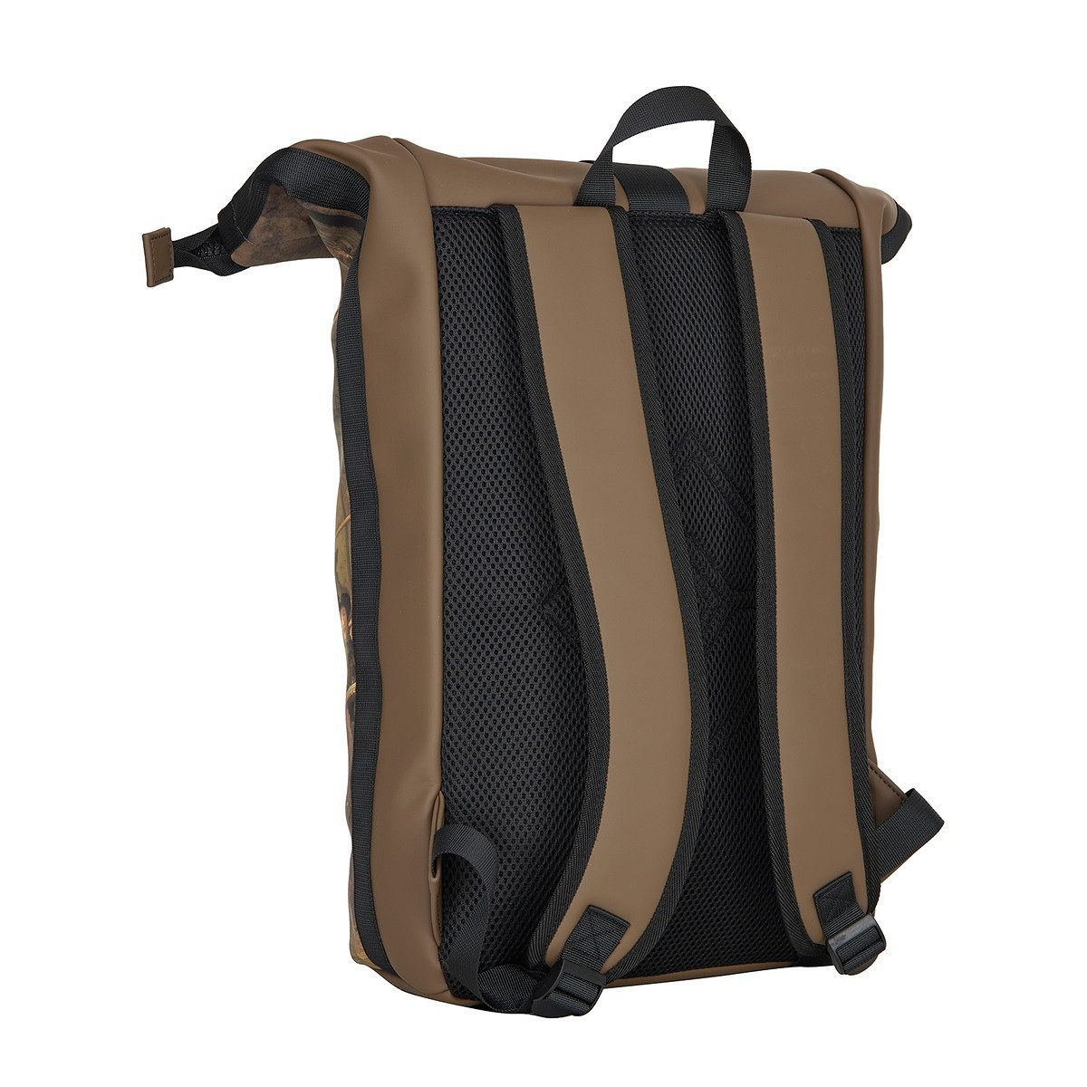 NEW REBELS Laptoprucksack Roll Up RollTop Kurier Rucksack Freizeitrucksack Mart Art New York, wasserabweisend, Laptopfach, Kunstmotiv Nachtwache