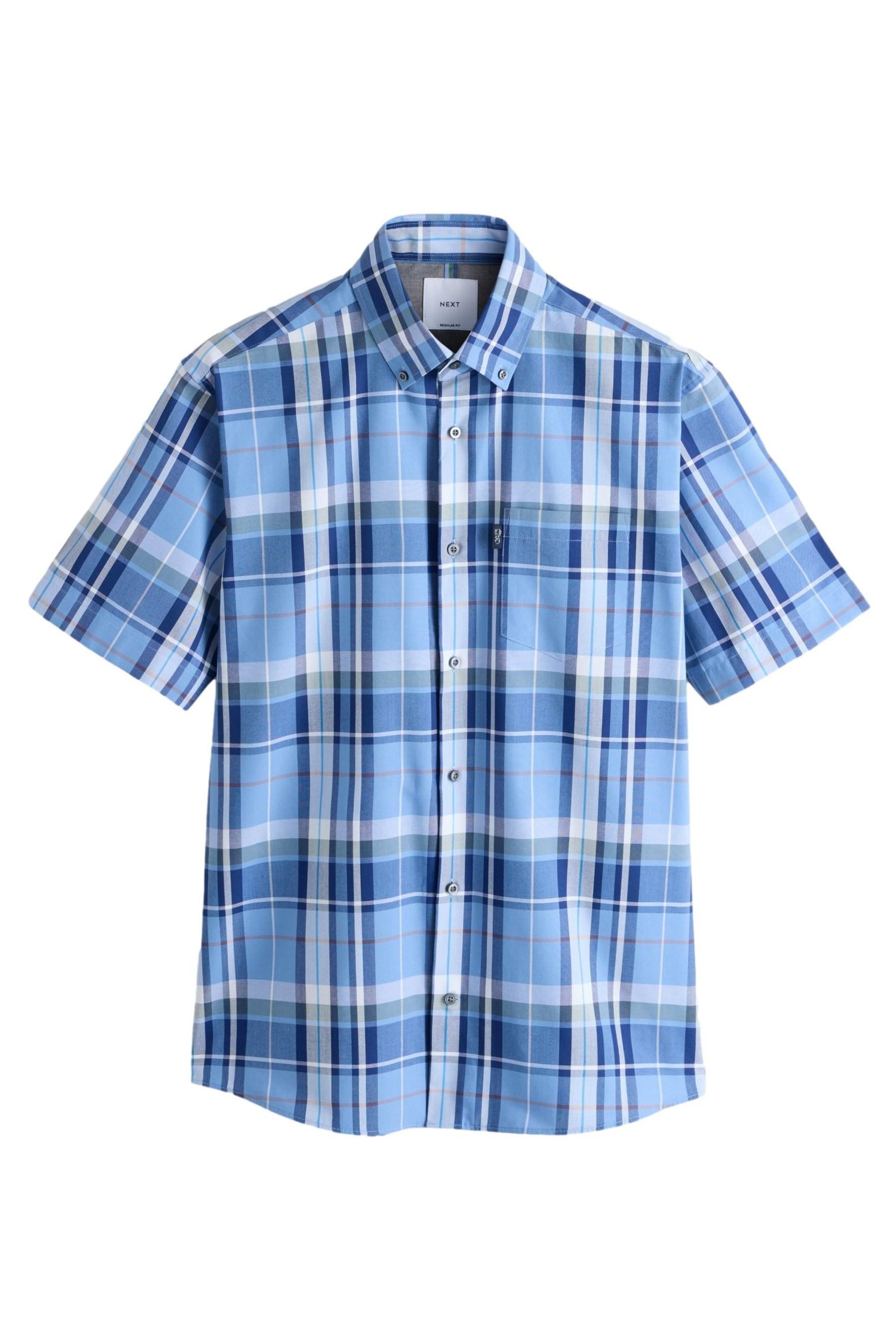 Kurzarmhemd Bügelleichtes Regular Fit Button-down-Oxfordhemd