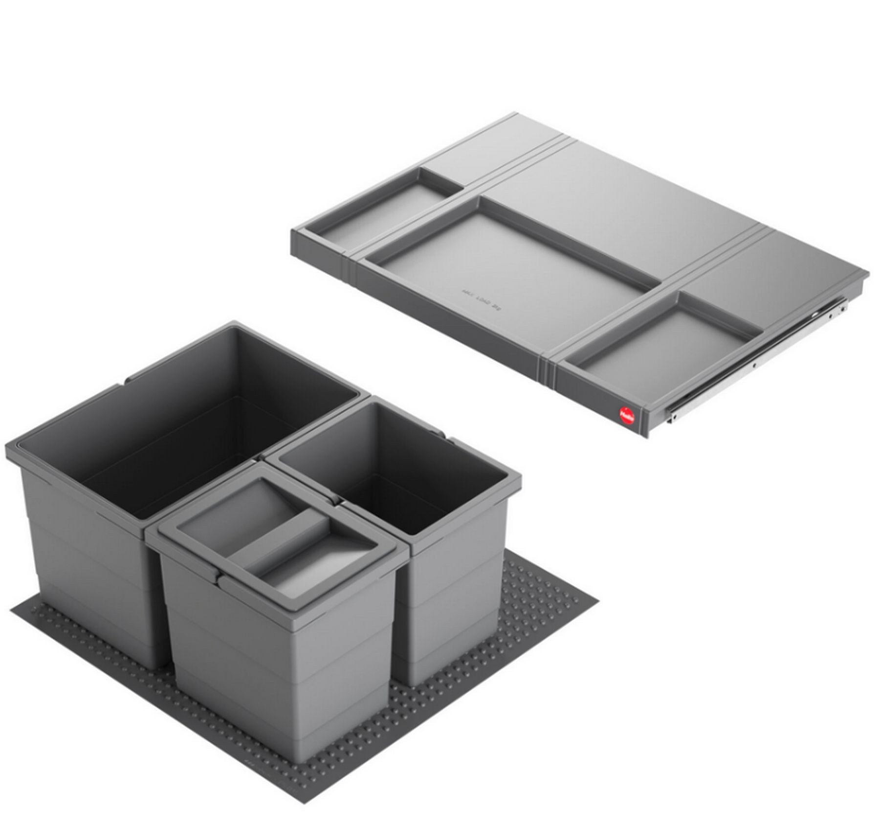 Einbaumülleimer Hailo Allegro System 3x Abfall Einbau-Mülleimer Küche 60 cm Schublade