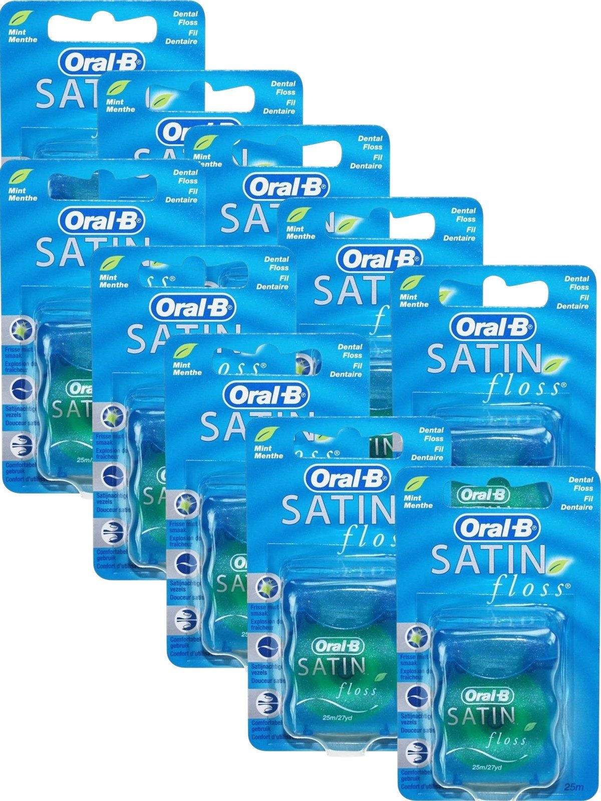 Oral-B Zahnseide 10x Oral-B Satin Floss Zahnseide a 25m