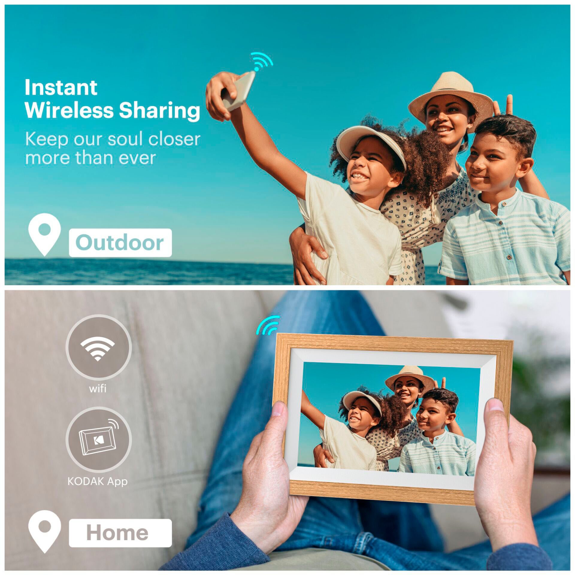 Kodak RCF-1012W WiFi Digitaler Bilderrahmen (25 cm/10 ", 1280 x 800 Pixel, 32 GB)