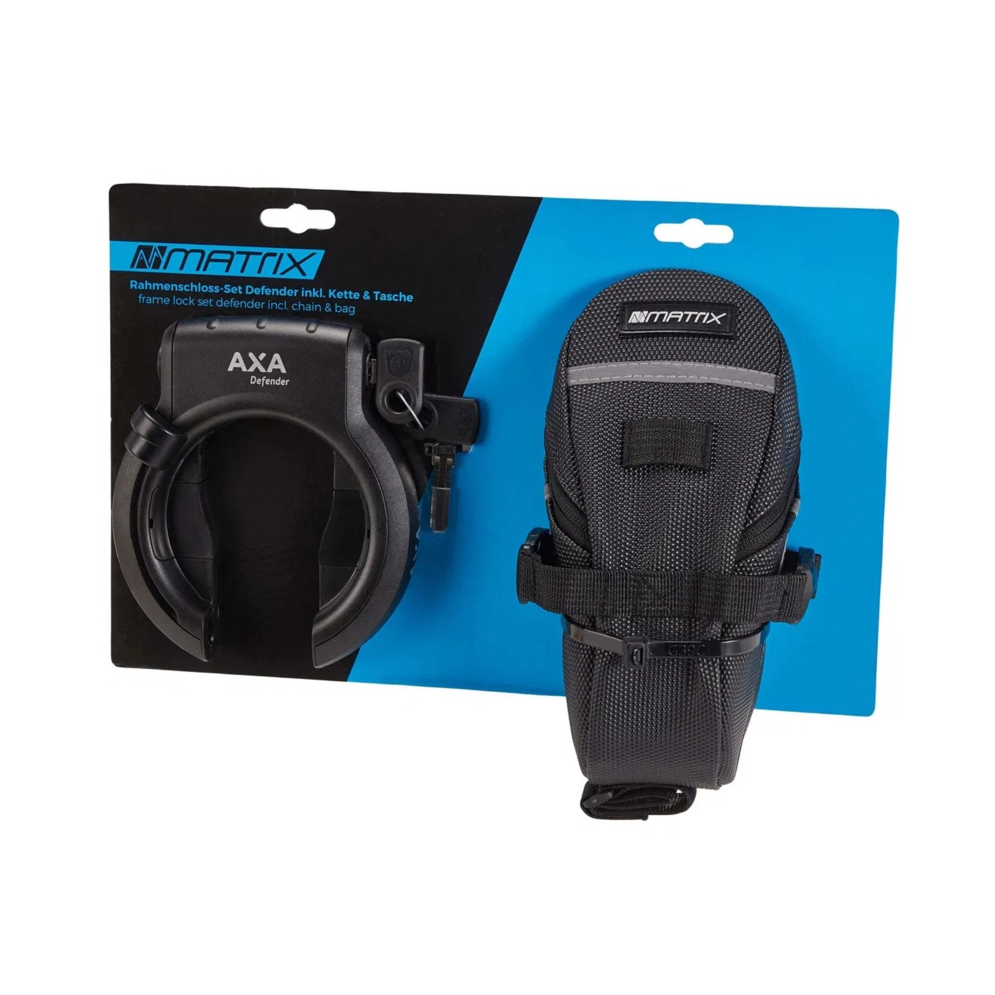 MATRIX Rahmenschloss Matrix Rahmenschloss Set Defender RAA 1000 Kette und Tasche schwarz