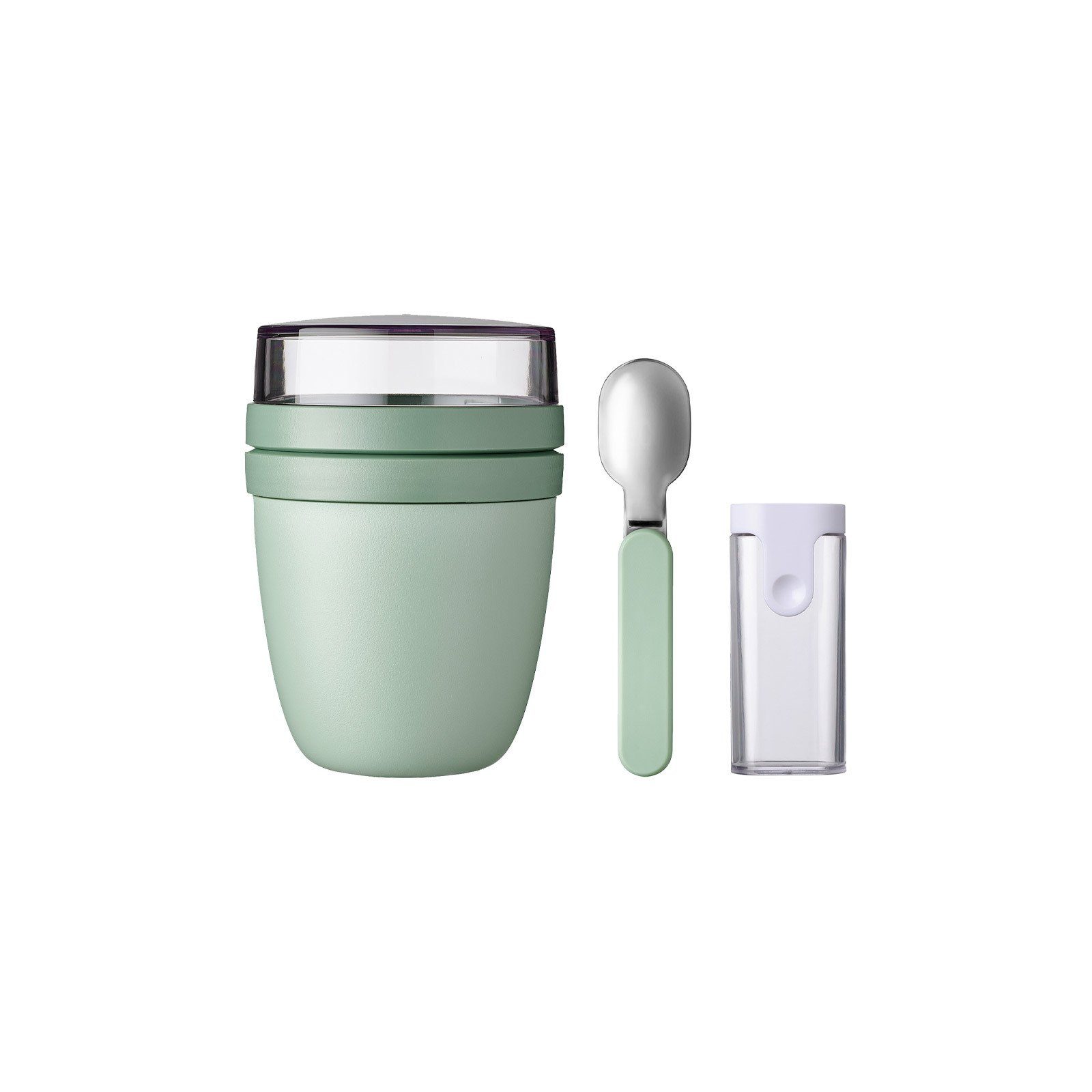 Mepal Lunchbox Ellipse Lunchpot + Faltbarer Löffel 500 + 200 ml, Material-Mix, (3-tlg) Nordic Sage