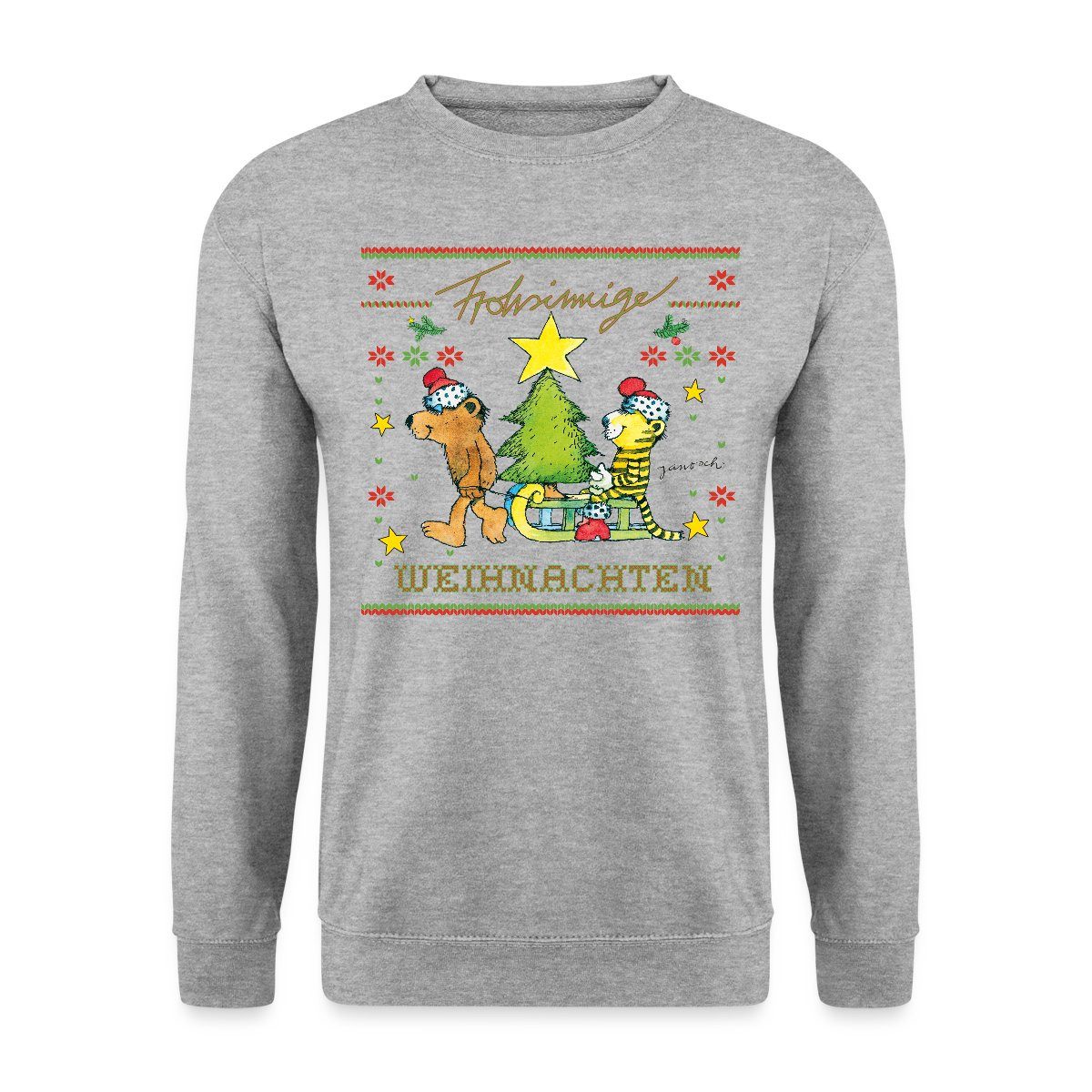 Spreadshirt Sweatshirt Janosch Frohsinnige Weihnachten Ugly Christmas Unise günstig online kaufen