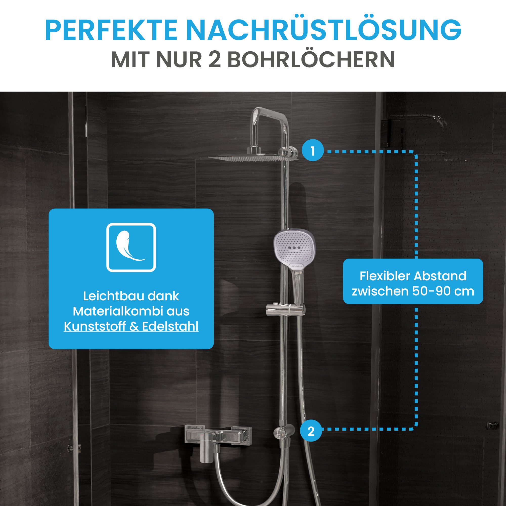 Bächlein Brausegarnitur Duschsystem Varone - Regendusche günstig online kaufen