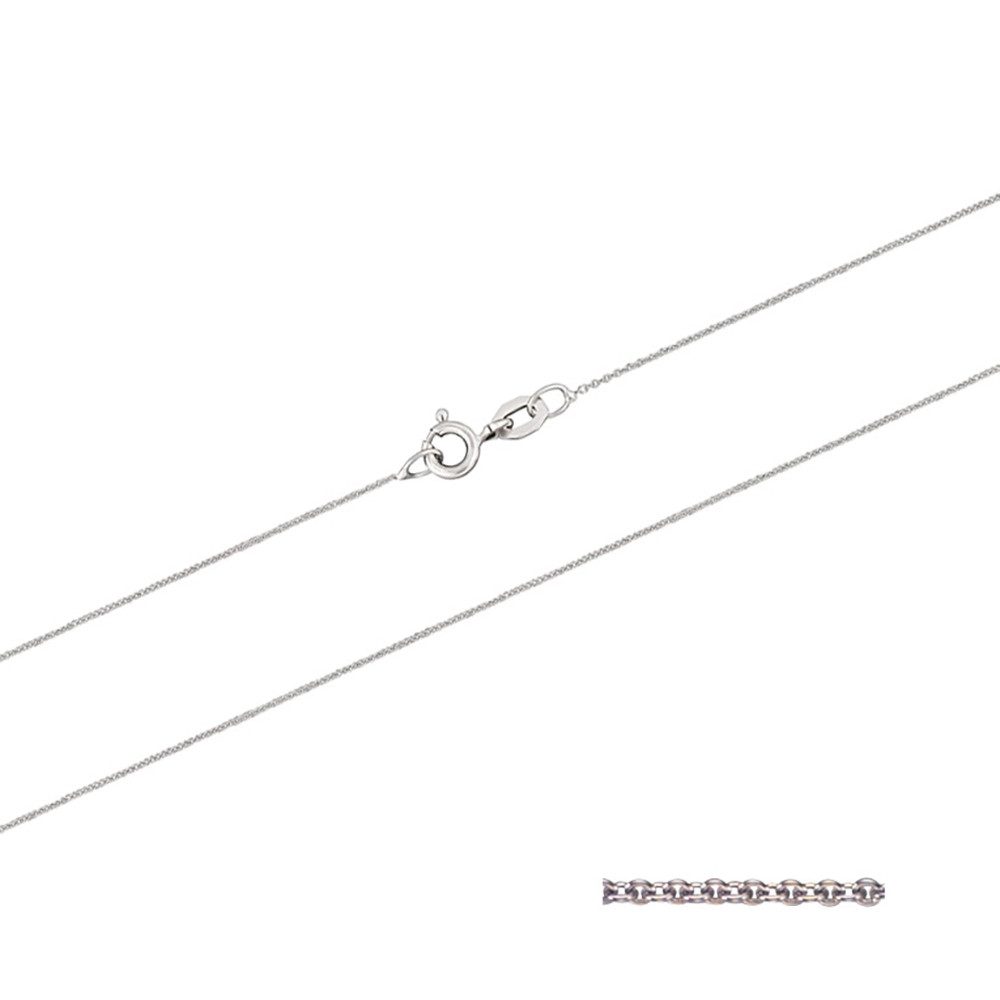 HOPLO Goldkette Goldkette Ankerkette Длина 36cm - Breite 0,8mm - 585-14 Karat Weißgold, Made in Germany