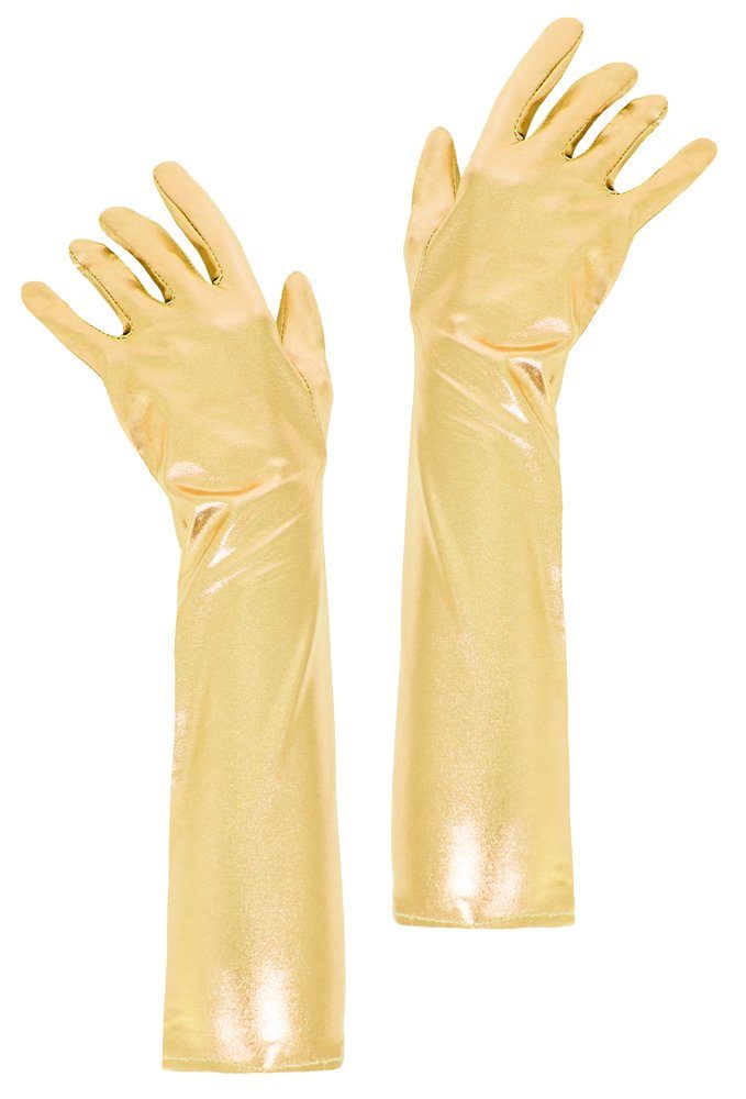 Das Kostümland Kostüm Glitzernde Handschuhe Shine 40 cm - Gold