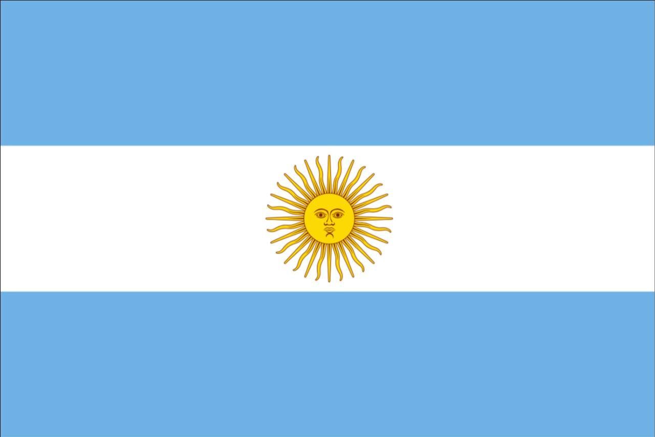 flaggenmeer Flagge Argentinien mit Wappen 160 g/m² Querformat