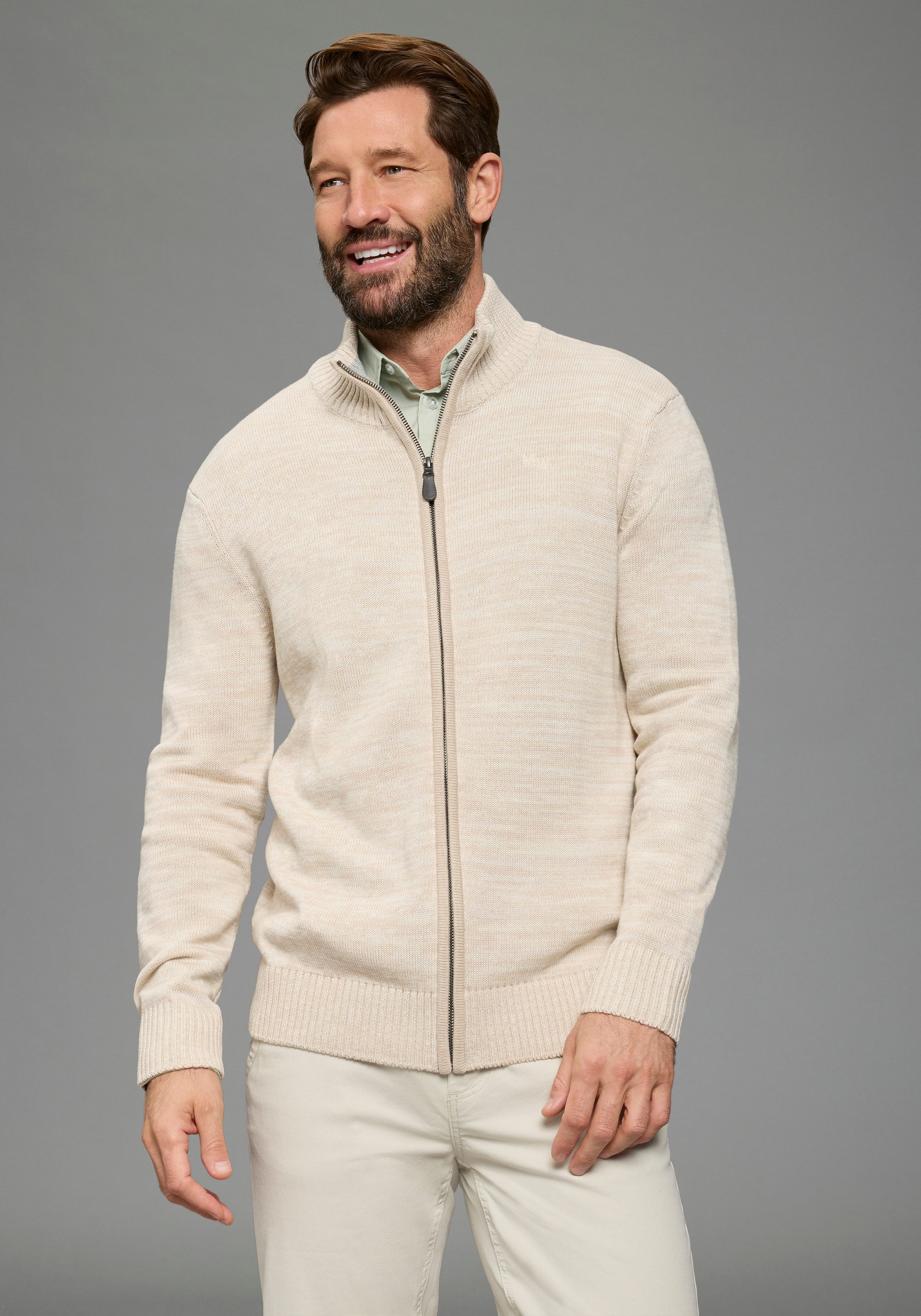 Man's World Strickjacke neue Farben! aus Baumwollmischung günstig online kaufen