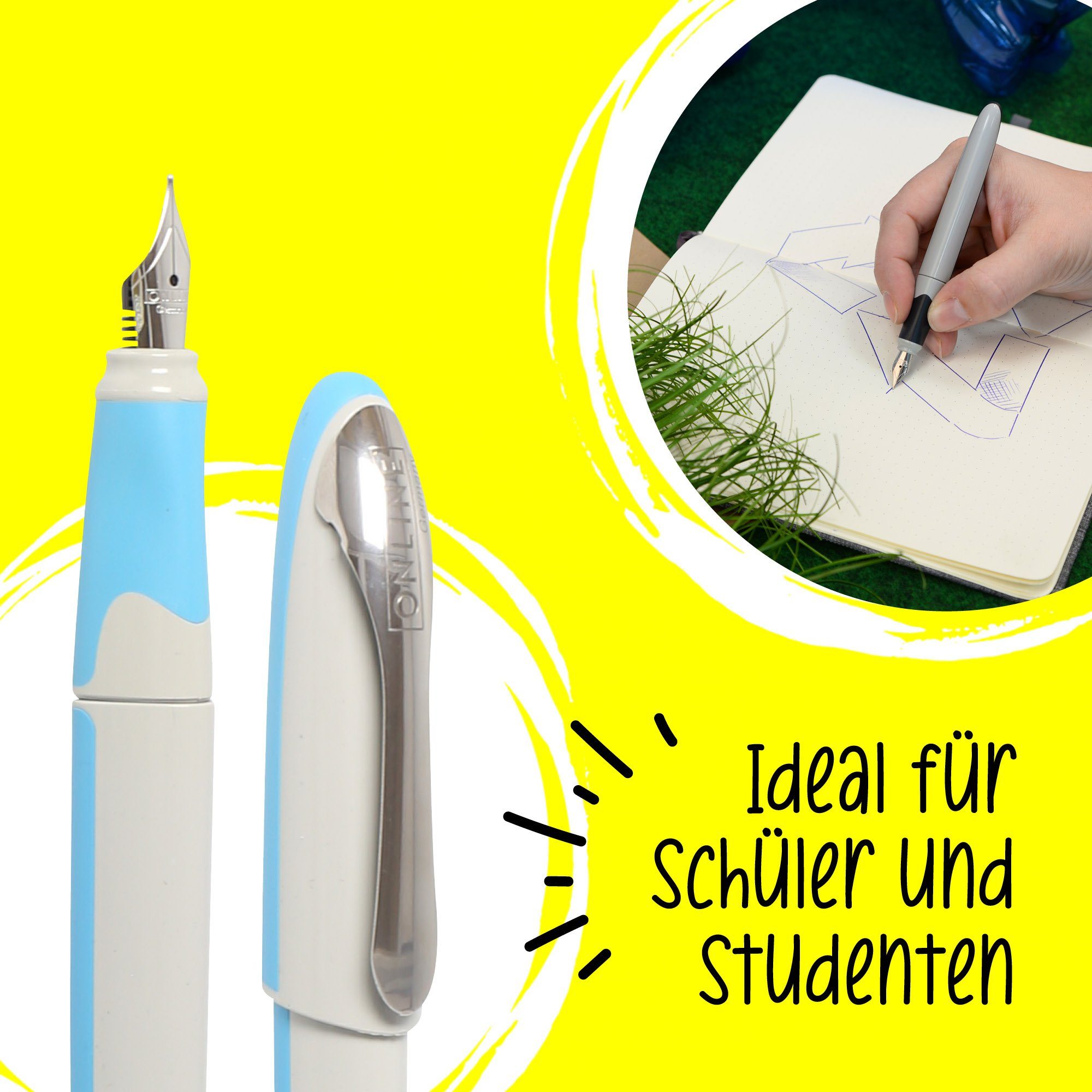 Air, Online Engel die Blauer Zertifiziert, ideal für Pen Schule ergonomisch, Füller Füller