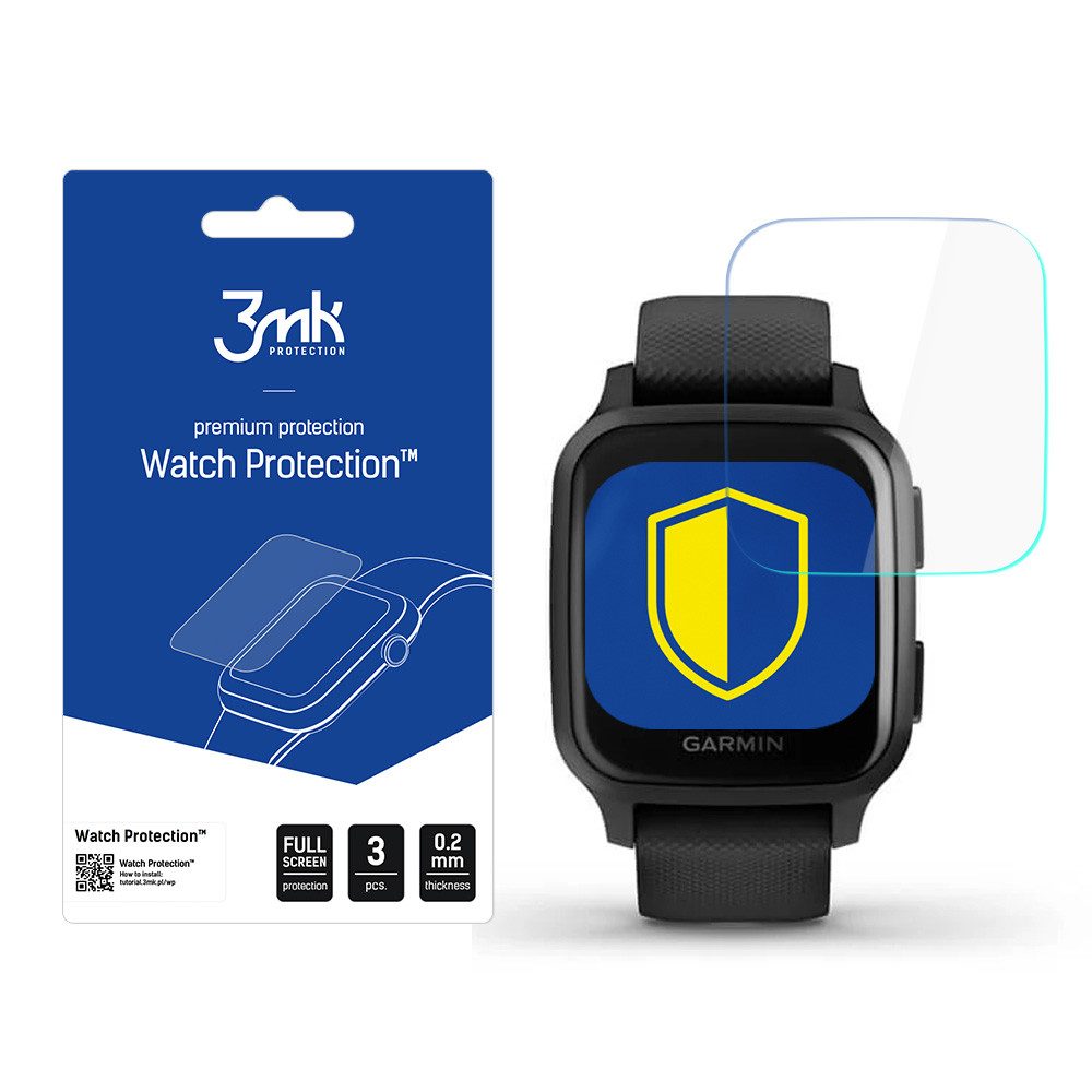 3MK Displayschutzfolie Bildschirmschutz Kratzschutz Watch Spar-Set, 3-tlg., 0, 2 mm dünn transparent, 250 % stärkeres Display, 0,2 mm dünn, 3er-Set