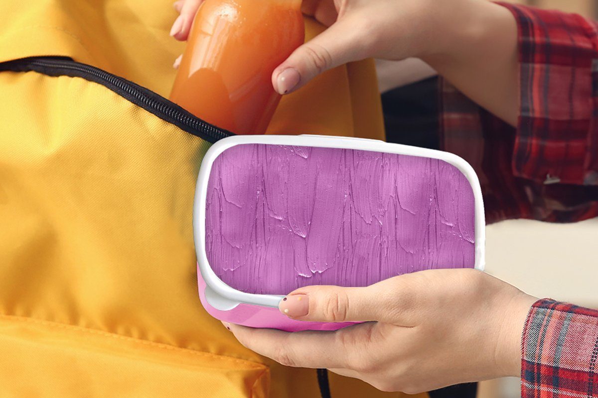 Muster - Kinder, Lunchbox (2-tlg), Mädchen, Erwachsene, rosa für Snackbox, Farbe Brotdose Lila, Kunststoff, Kunststoff - Brotbox MuchoWow