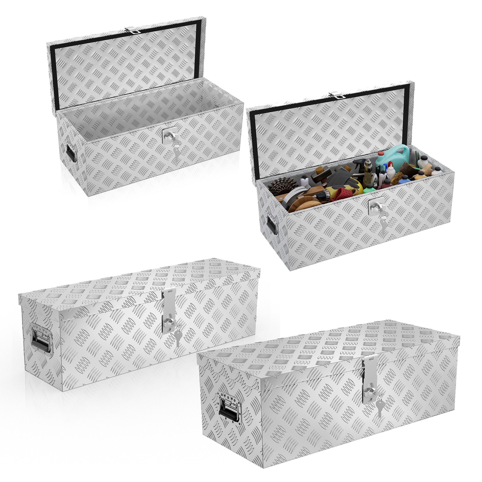 Werkzeugbox Aluminium Transportbox Werkzeugkiste Anhänger