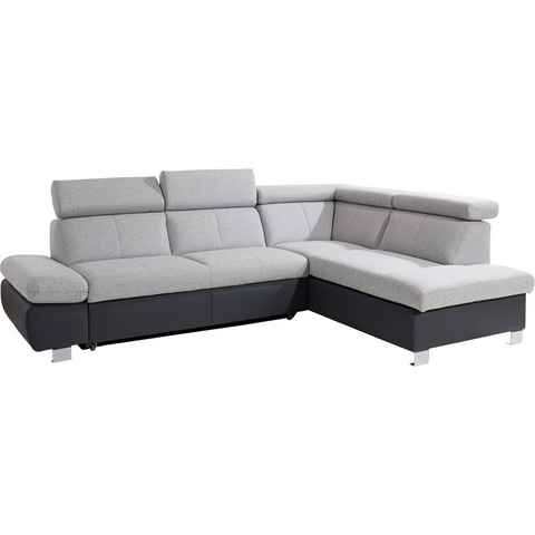 exxpo - sofa fashion Ecksofa Happy, L-Form, mit Ottomane, wahlweise mit Bettfunktion und Bettkasten