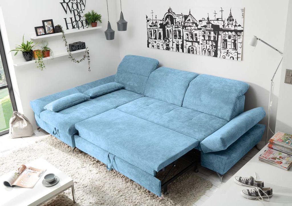 168 cm x Polstergarnitur Ecksofa ED Sofagarnitur DESIGN Denim Ecksofa, MELFI EXCITING 275