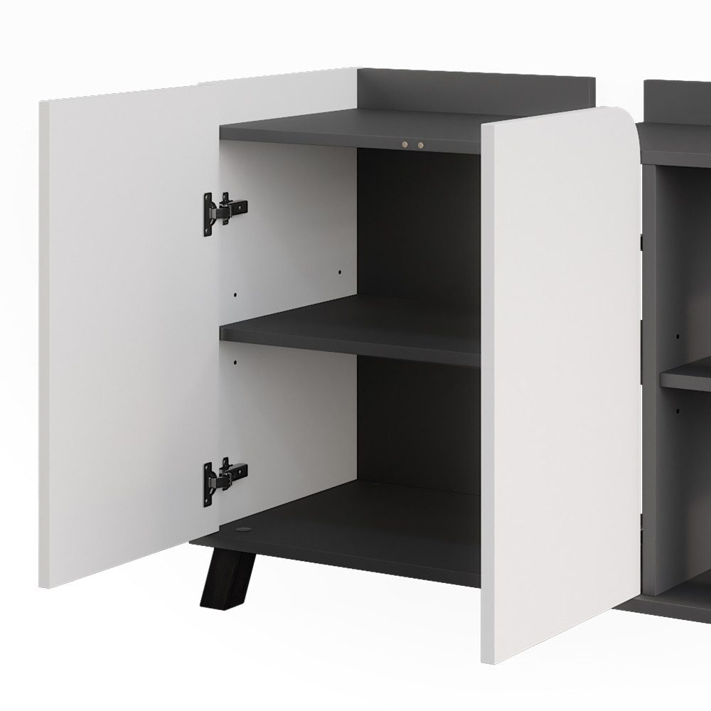 Vicco Waschbeckenunterschrank Karen, Anthrazit/Weiß, 80 x 65 cm mit 2 Türen (1-St) – Bild 5 von 5