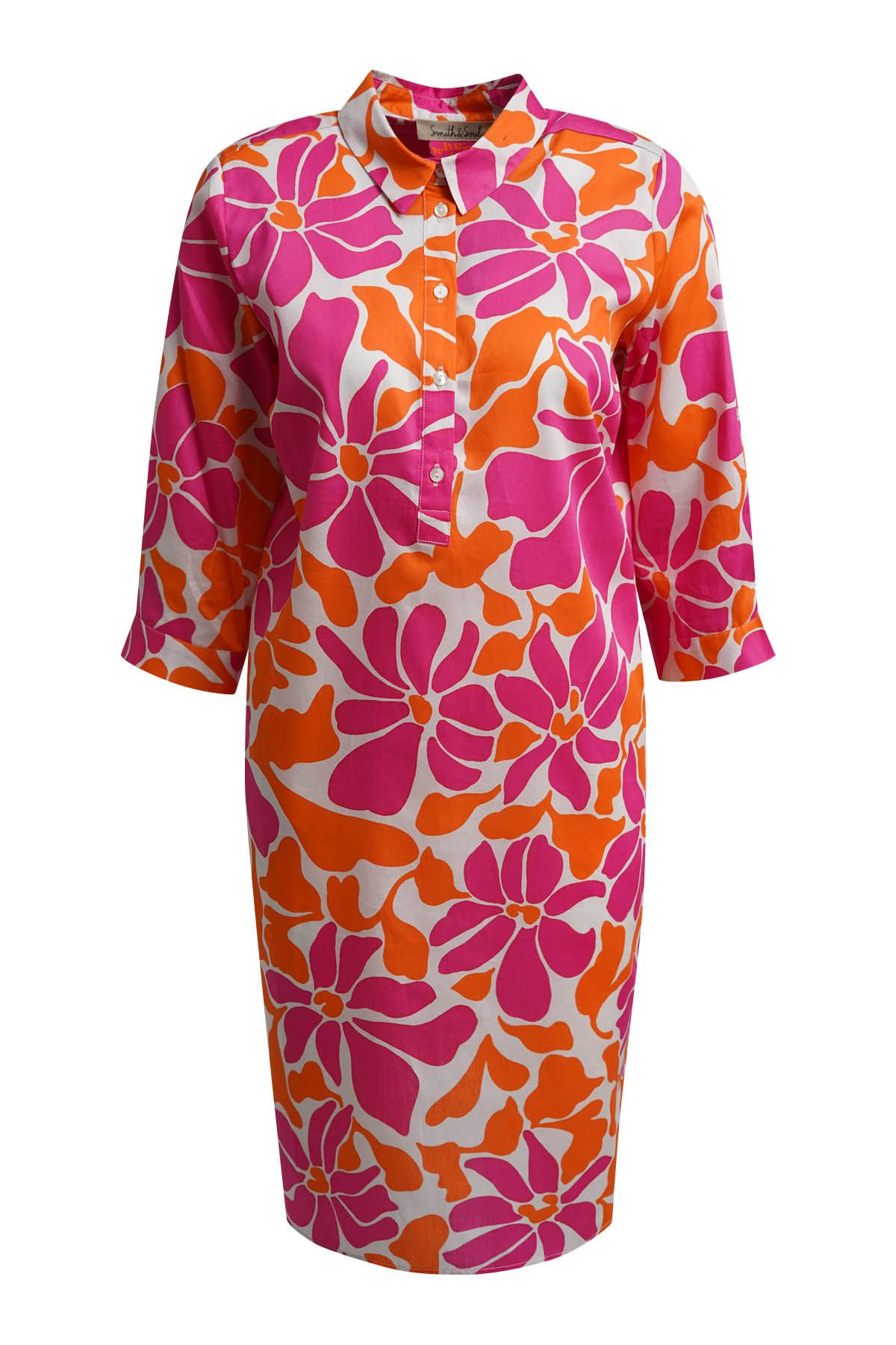 Smith & Soul Hemdblusenkleid mit floralem Allover-Print
