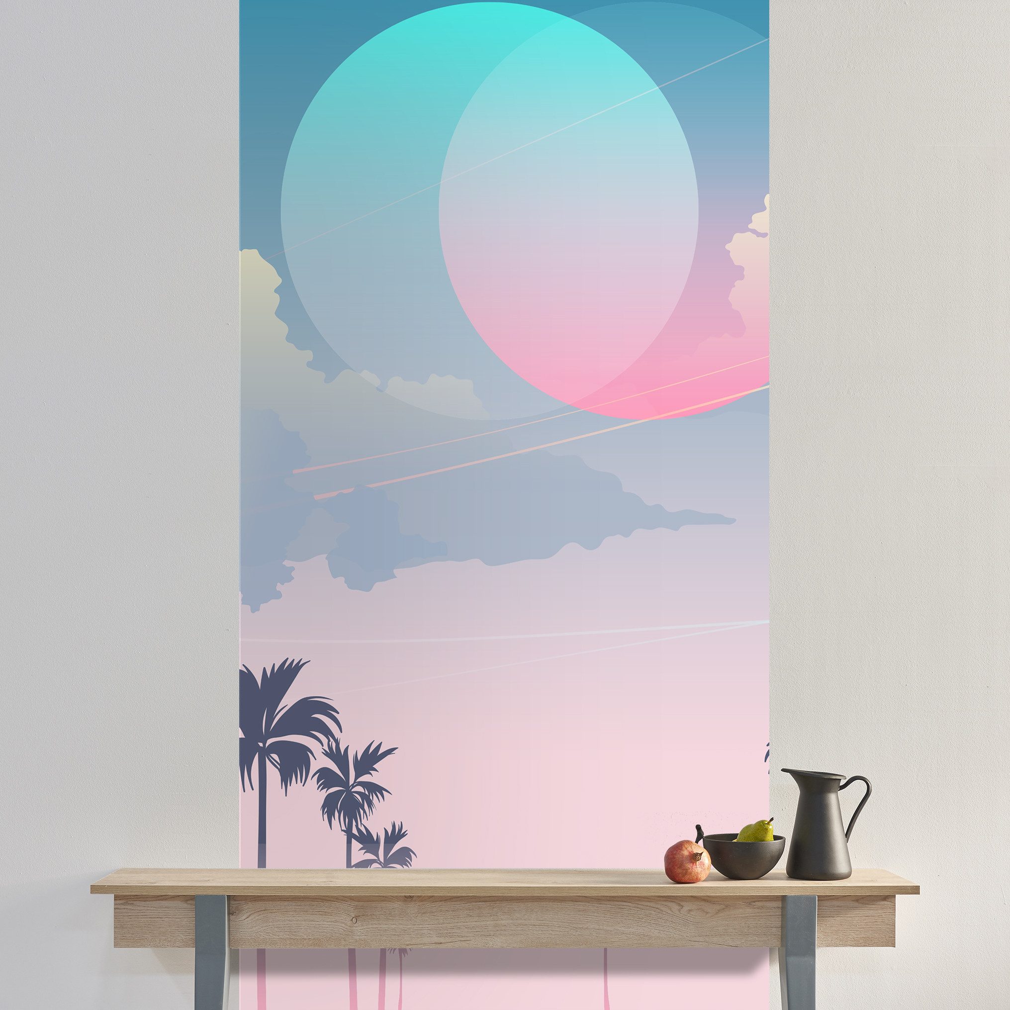 queence Fototapete Reflektion, glatt, Motiv, bedruckt, mehrfarbig, (2 St), Wandpaneele, selbstklebend, Tapete, Sticker, Wanddeko, XXL-Fotomotiv